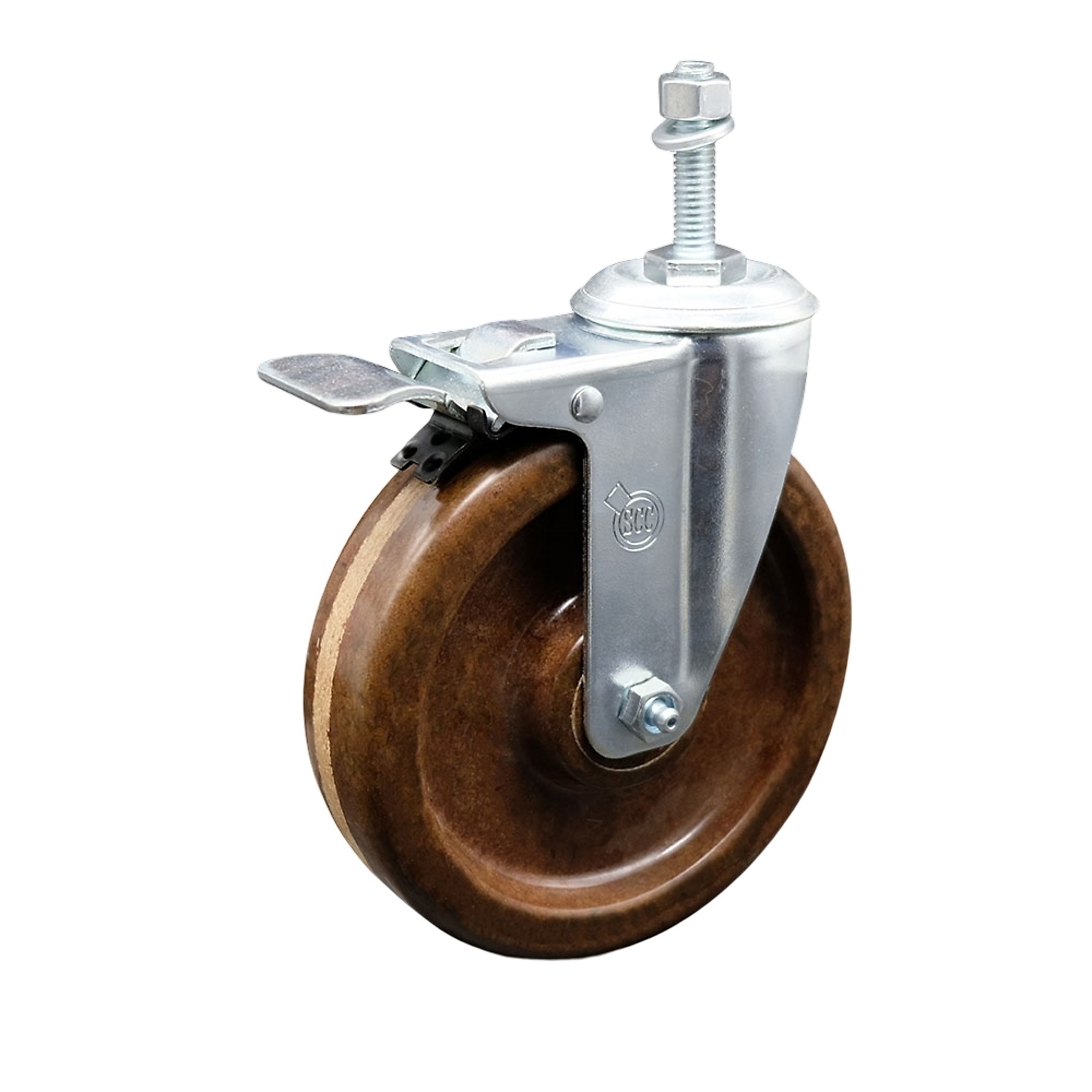 Service Caster, 5Inch x 1 1/4Inch Stem Caster, Wheel Diameter 5 in, Caster Type Swivel, Package (qty.) 1, Model SCC-TSTTL20S514-PHRHT-381615