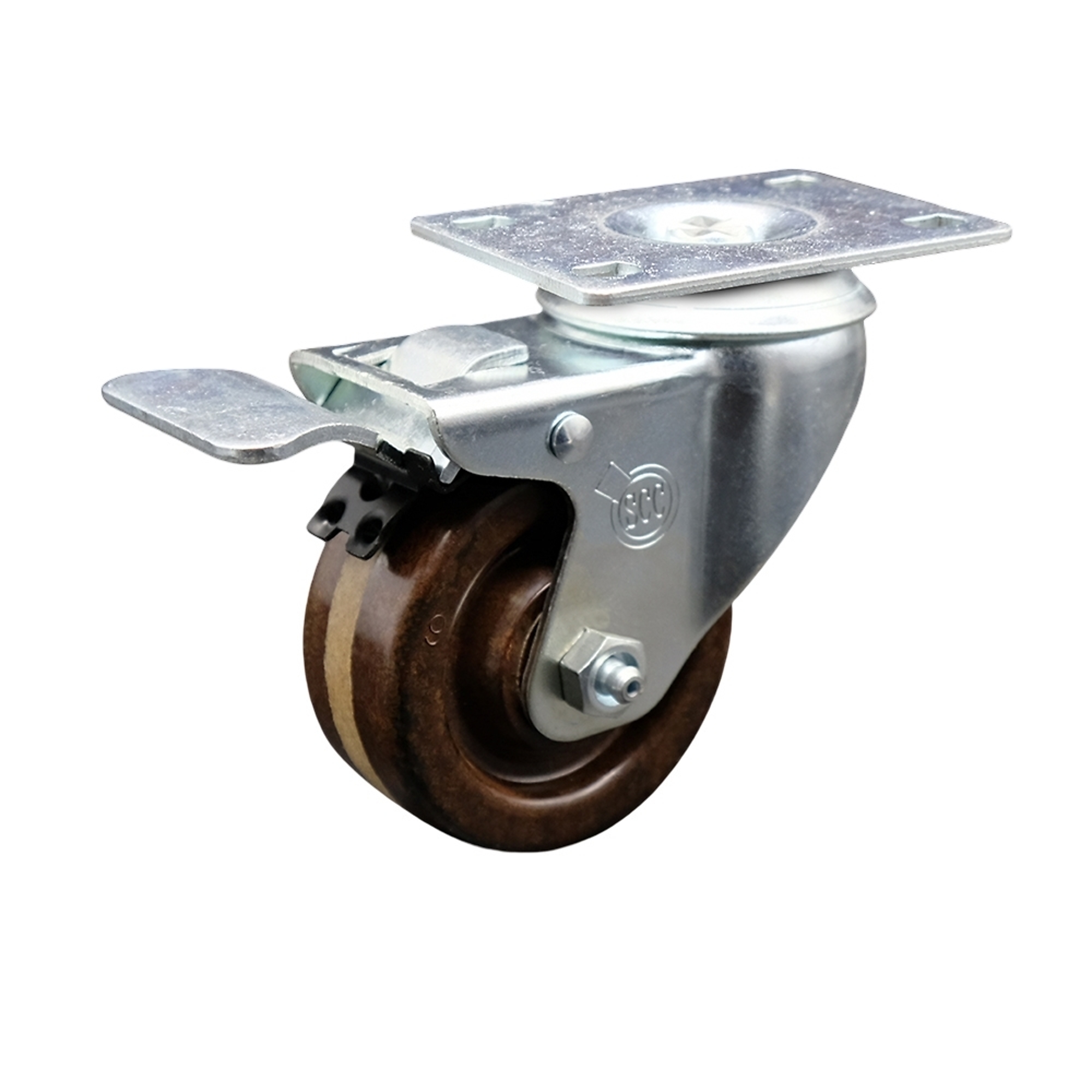 Service Caster, 3Inch x 1 1/4Inch Plate Caster, Wheel Diameter 3 in, Caster Type Swivel, Package (qty.) 1, Model SCC-TTL20S314-PHSHT