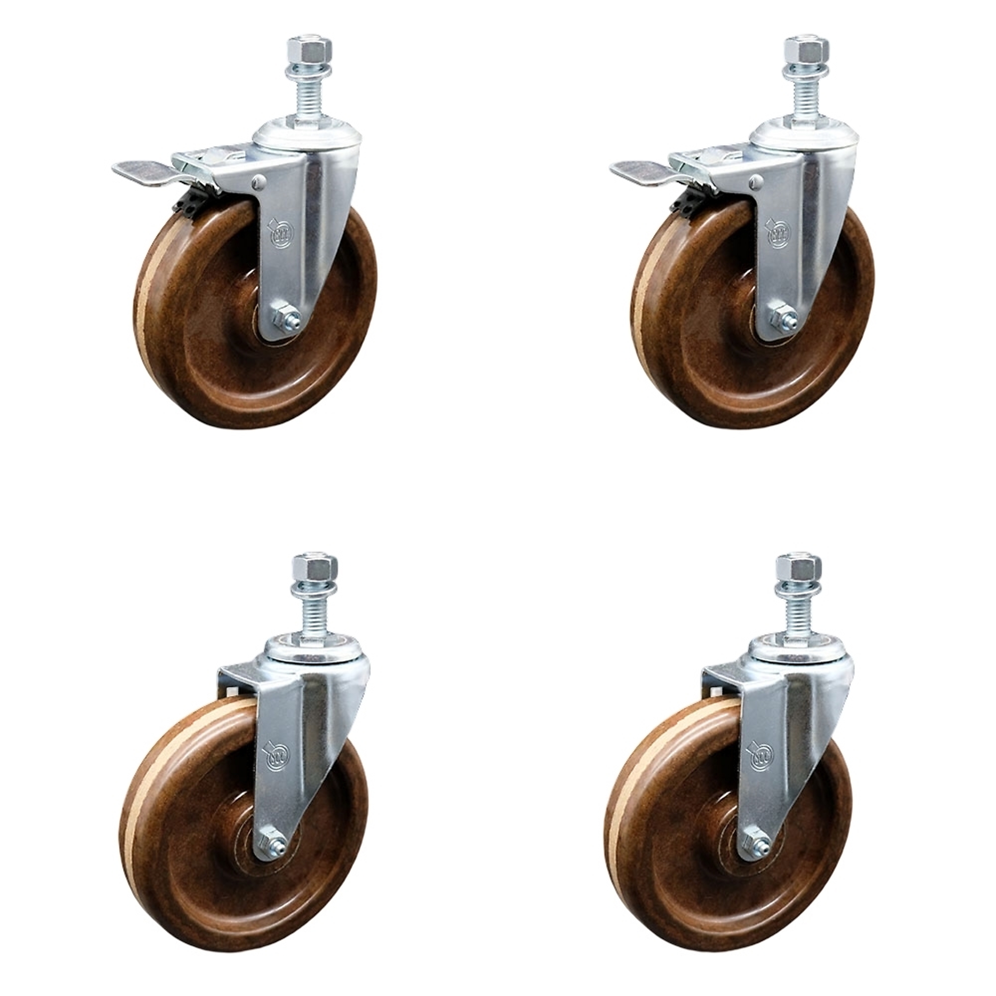 Service Caster, 6Inch x 1 1/2Inch Stem Casters, Wheel Diameter 6 in, Caster Type Swivel, Package (qty.) 4, Model SCC-TSTTL20S615-PHRHT-M1215-2-S-2