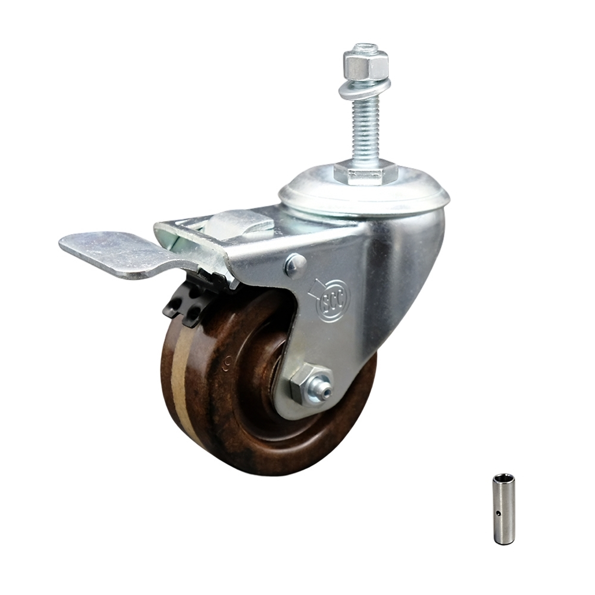 Service Caster, 3Inch x 1 1/4Inch Stem Caster, Wheel Diameter 3 in, Caster Type Swivel, Package (qty.) 1, Model SCC-TSTTL20S314-PHSHT-M1015