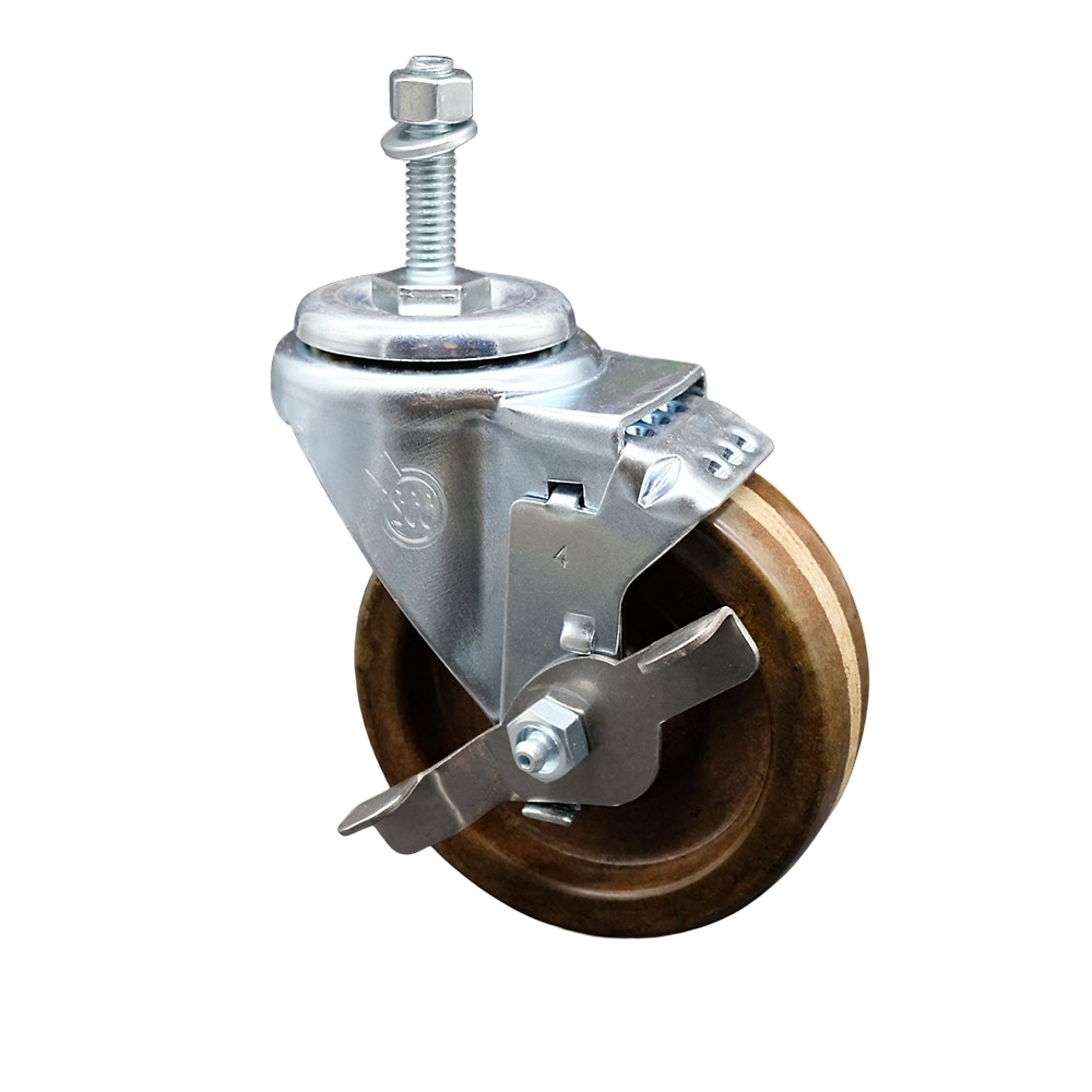 Service Caster, 4Inch x 1 1/4Inch Stem Caster, Wheel Diameter 4 in, Caster Type Swivel, Package (qty.) 1, Model SCC-TS20S414-PHSHT-TLB-381615