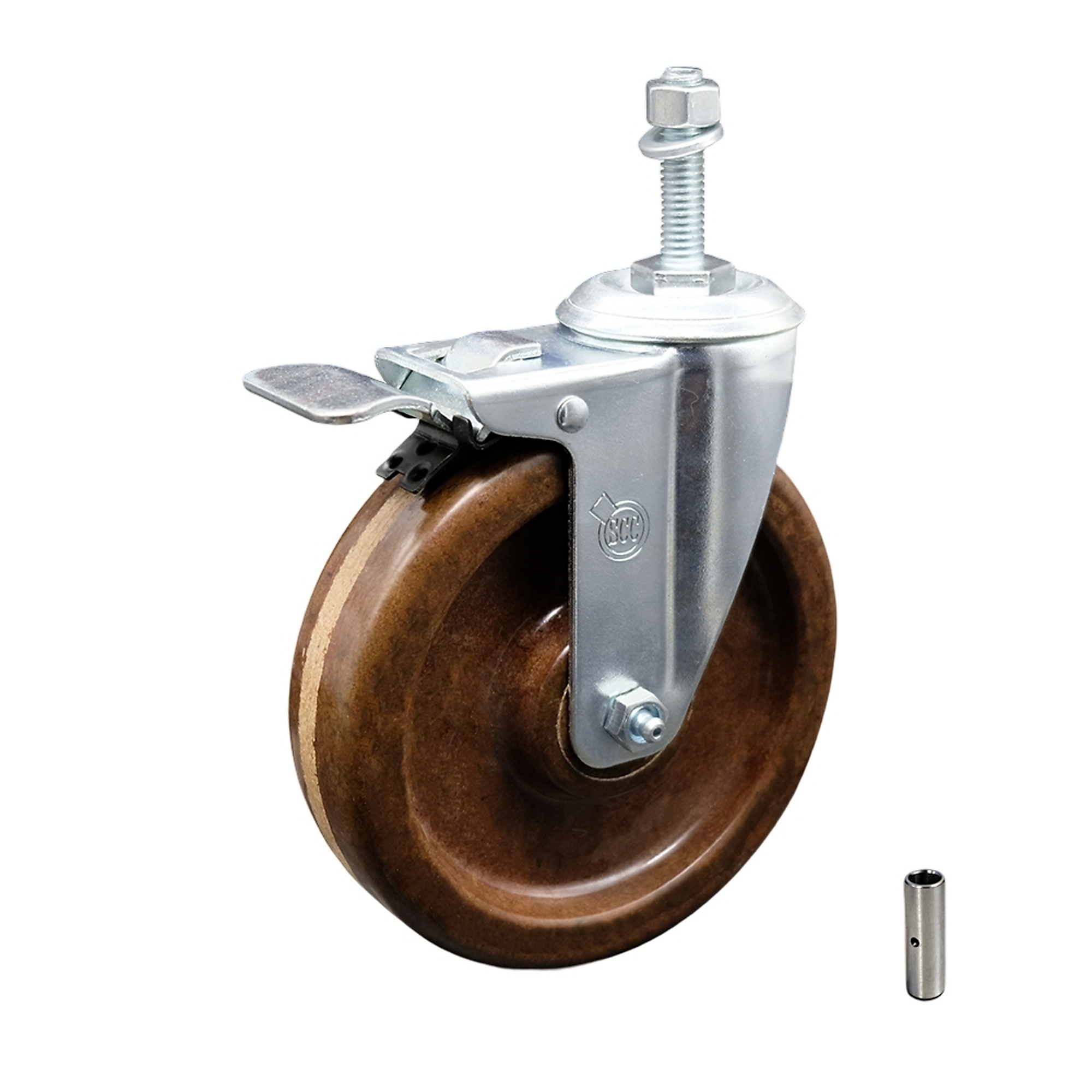 Service Caster, 5Inch x 1 1/4Inch Stem Caster, Wheel Diameter 5 in, Caster Type Swivel, Package (qty.) 1, Model SCC-TSTTL20S514-PHSHT-M1015