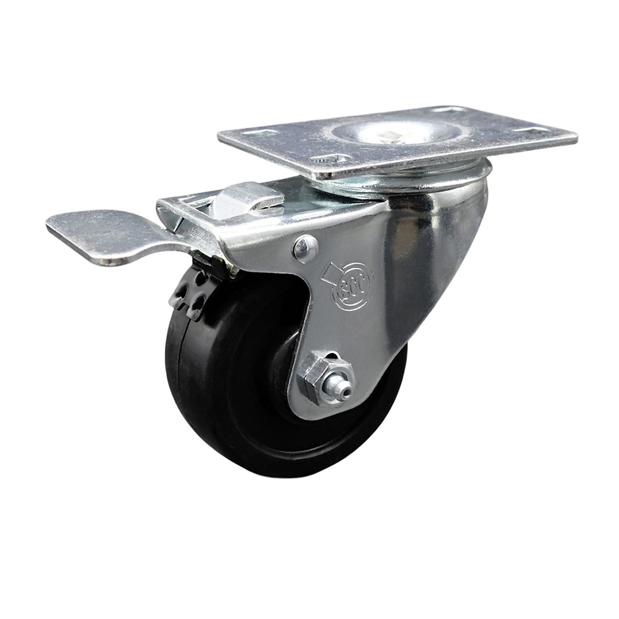 Service Caster, 3Inch x 1 1/4Inch Plate Caster, Wheel Diameter 3 in, Caster Type Swivel, Package (qty.) 1, Model SCC-SSTTL20S314-SRS