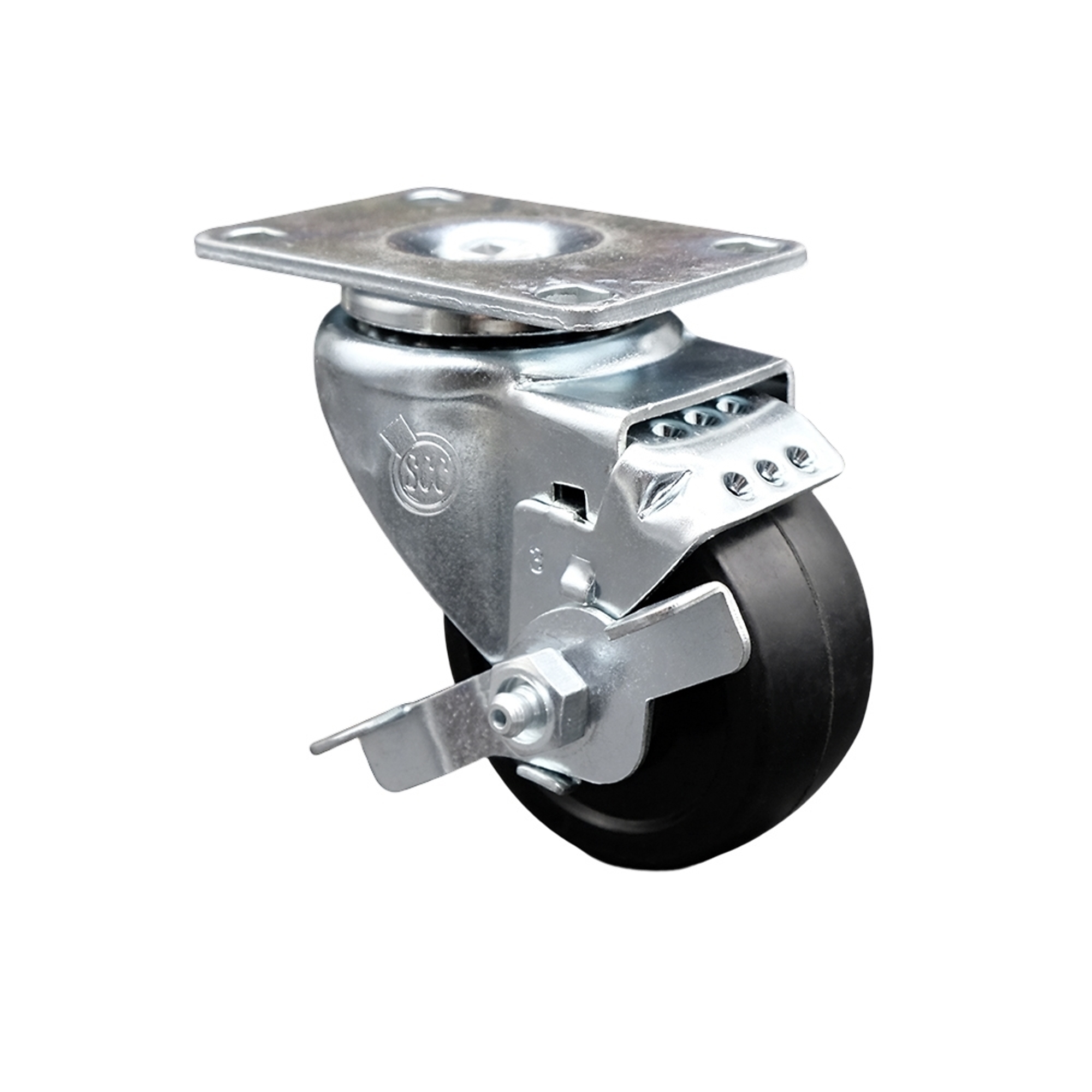 Service Caster, 3Inch x 1 1/4Inch Plate Caster, Wheel Diameter 3 in, Caster Type Swivel, Package (qty.) 1, Model SCC-SS20S314-SRS-TLB