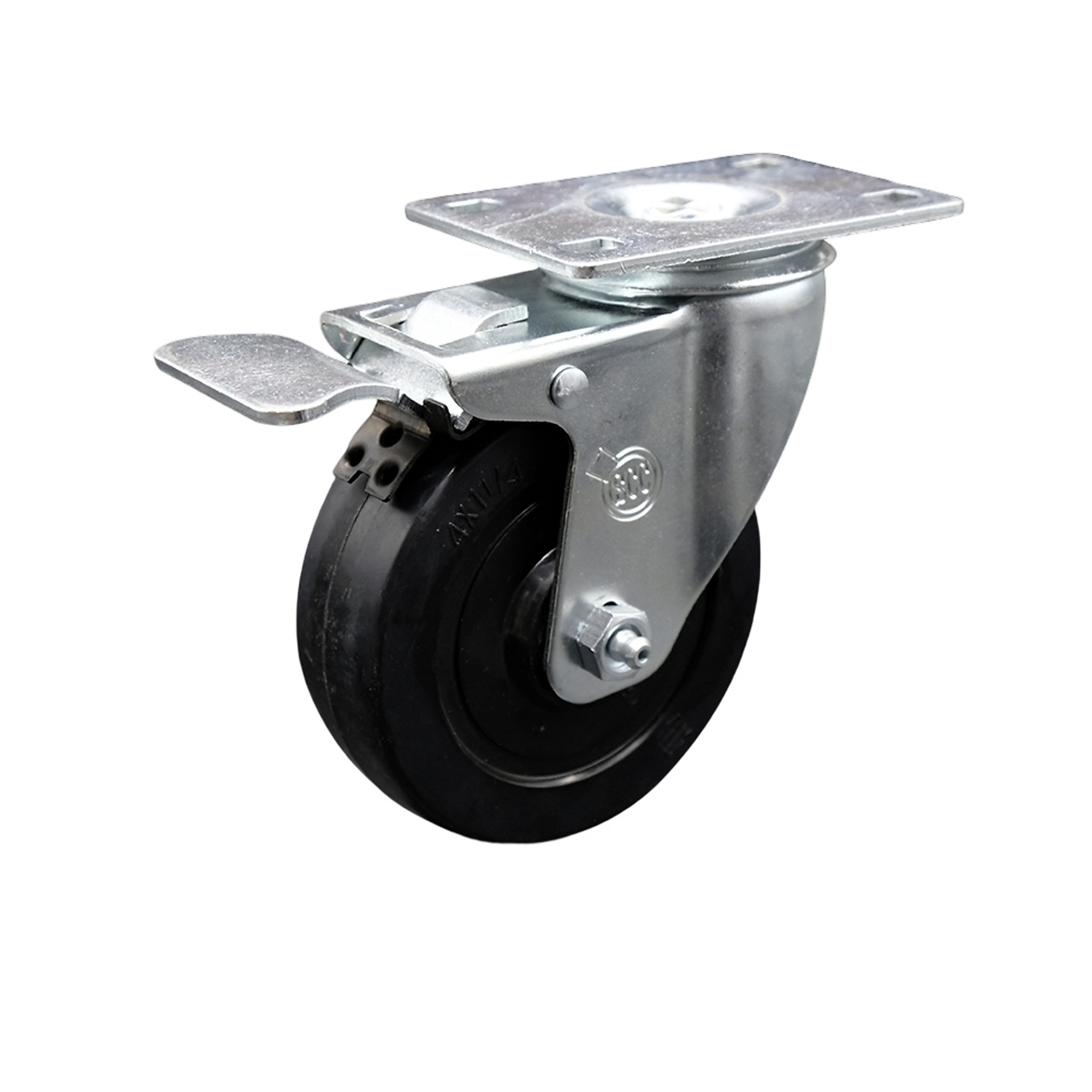 Service Caster, 4Inch x 1 1/4Inch Plate Caster, Wheel Diameter 4 in, Caster Type Swivel, Package (qty.) 1, Model SCC-SSTTL20S414-SRS