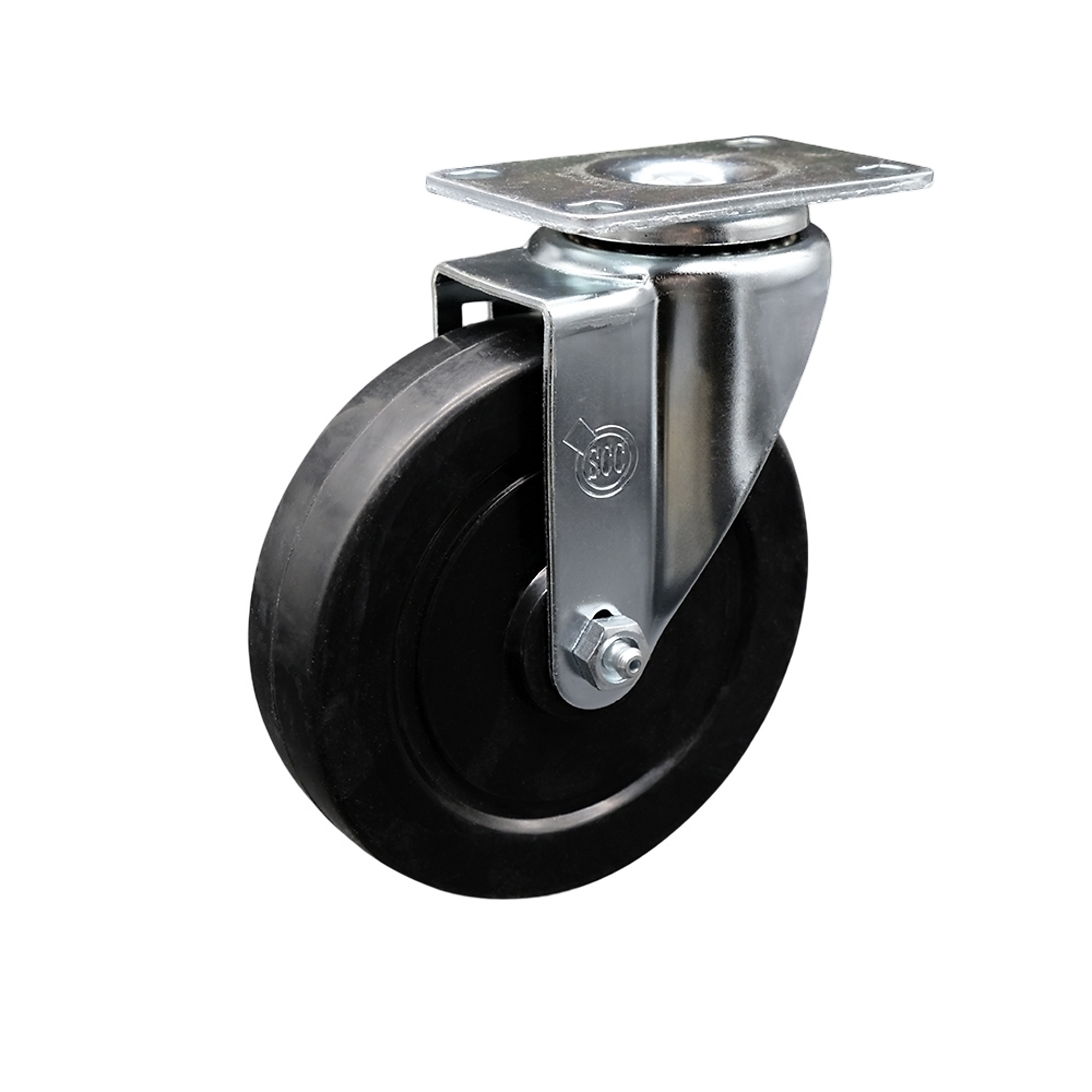 Service Caster, 5Inch x 1 1/4Inch Plate Caster, Wheel Diameter 5 in, Caster Type Swivel, Package (qty.) 1, Model SCC-SS20S514-SRS