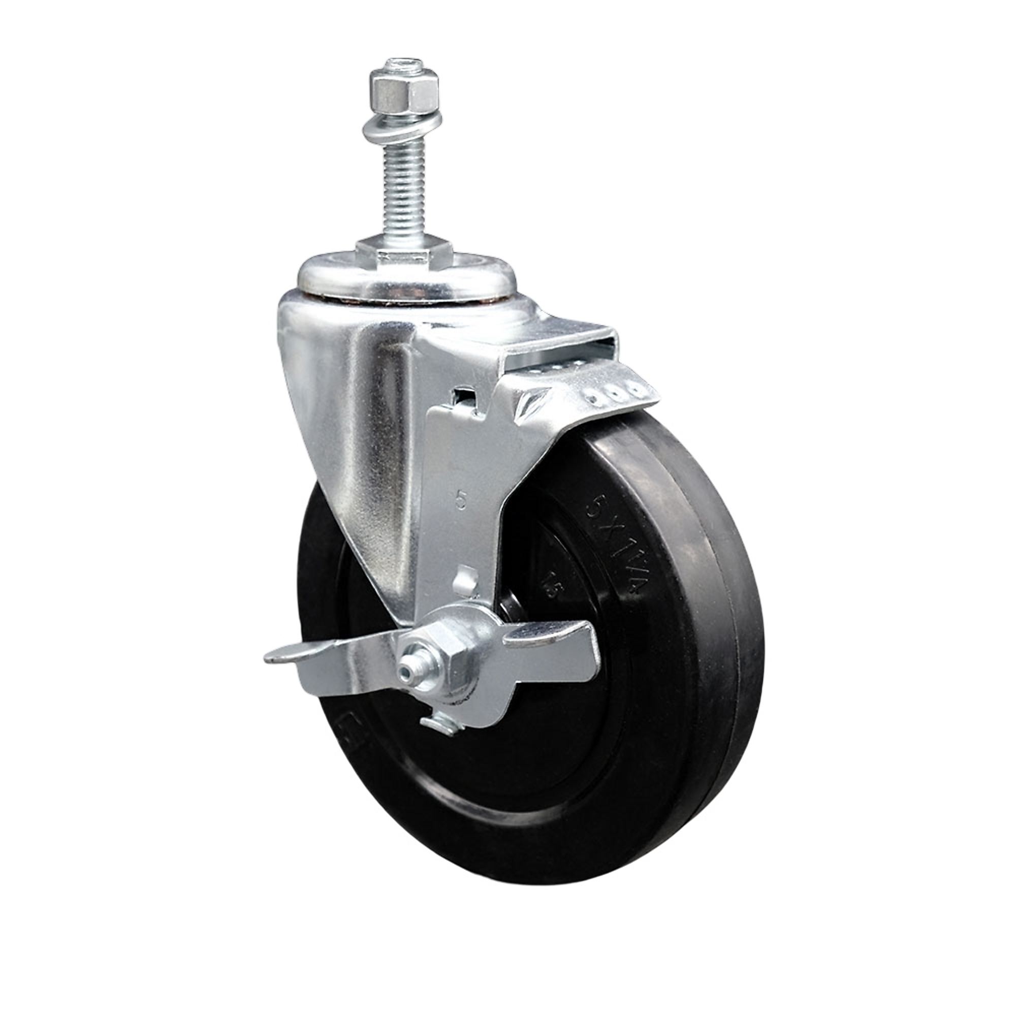 Service Caster, 5Inch x 1 1/4Inch Stem Caster, Wheel Diameter 5 in, Caster Type Swivel, Package (qty.) 1, Model SCC-SSTS20S514-SRS-TLB-381615