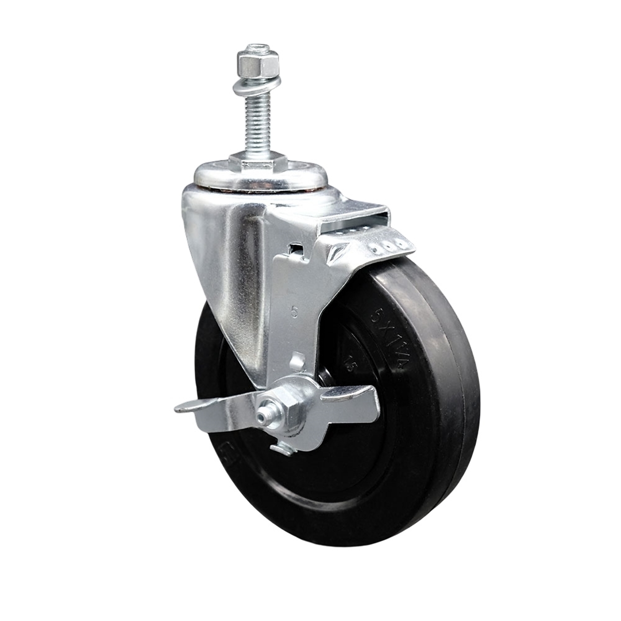 Service Caster, 5Inch x 1 1/4Inch Stem Caster, Wheel Diameter 5 in, Caster Type Swivel, Package (qty.) 1, Model SCC-SSTS20S514-SRS-TLB-M1015