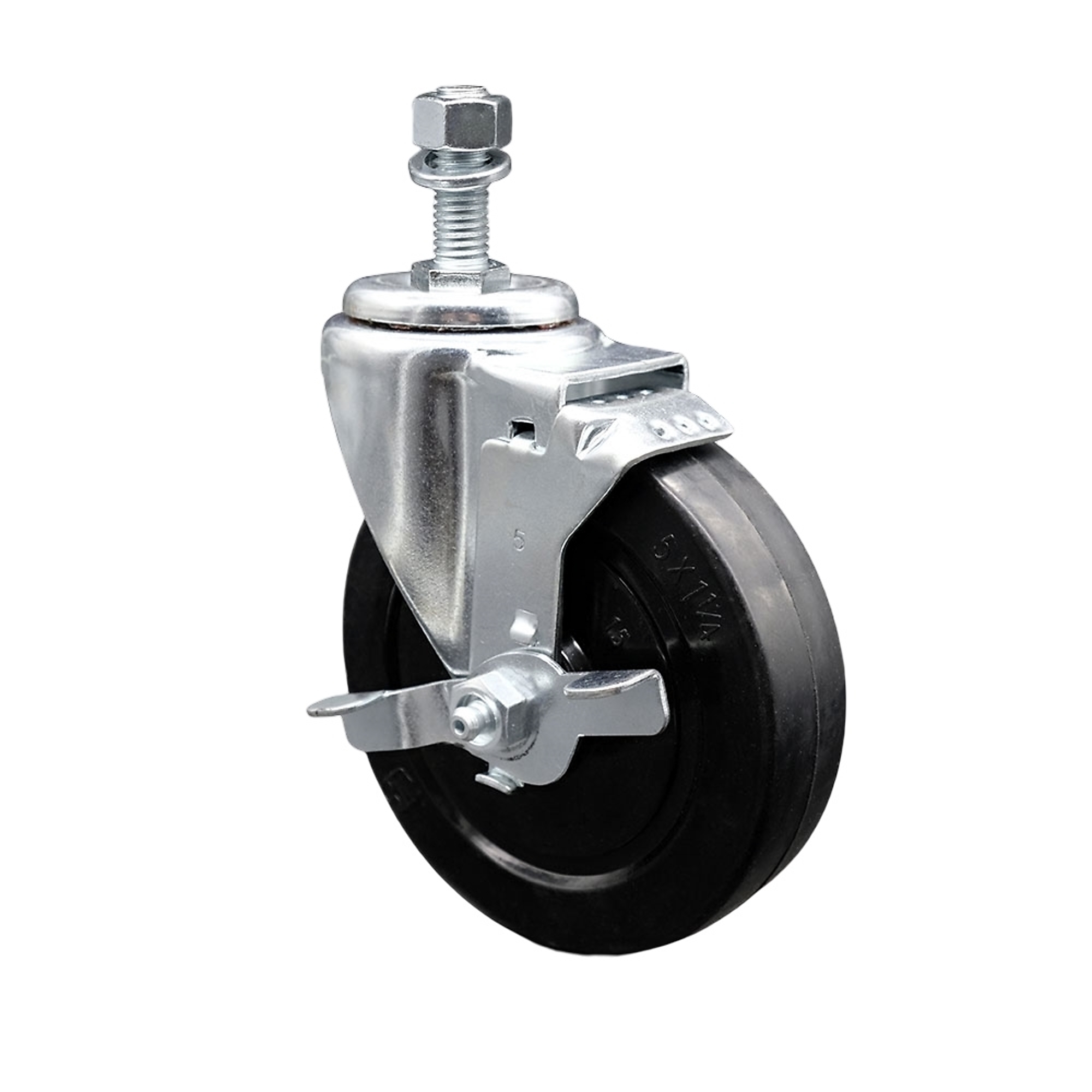 Service Caster, 5Inch x 1 1/4Inch Stem Caster, Wheel Diameter 5 in, Caster Type Swivel, Package (qty.) 1, Model SCC-TS20S514-SRS-TLB-M1215