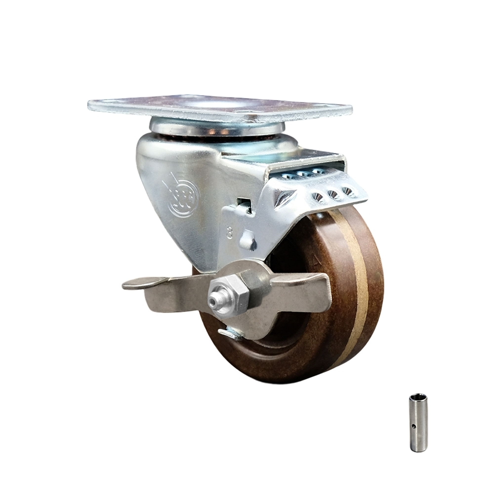 Service Caster, 3Inch x 1 1/4Inch Plate Caster, Wheel Diameter 3 in, Caster Type Swivel, Package (qty.) 1, Model SCC-SS20S314-PHSHT-TLB