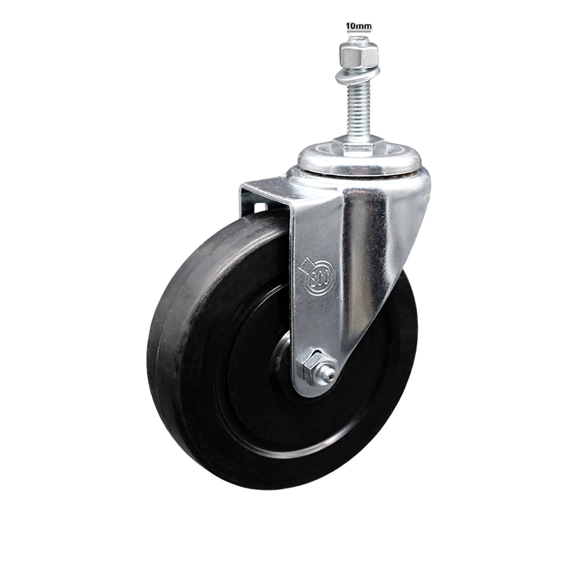 Service Caster, 5Inch x 1 1/4Inch Stem Caster, Wheel Diameter 5 in, Caster Type Swivel, Package (qty.) 1, Model SCC-SSTS20S514-SRS-M1015