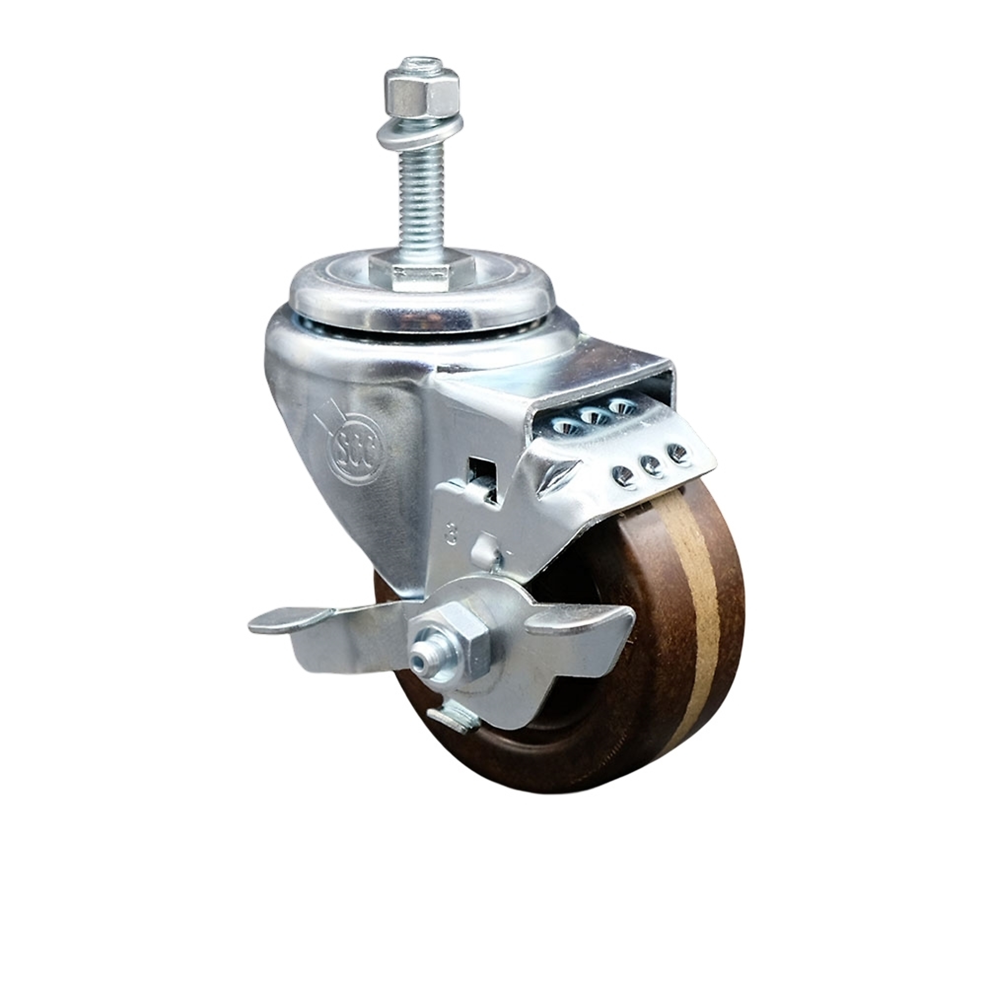 Service Caster, 3Inch x 1 1/4Inch Stem Caster, Wheel Diameter 3 in, Caster Type Swivel, Package (qty.) 1, Model SCC-SSTS20S314-PHSHT-TLB-381615