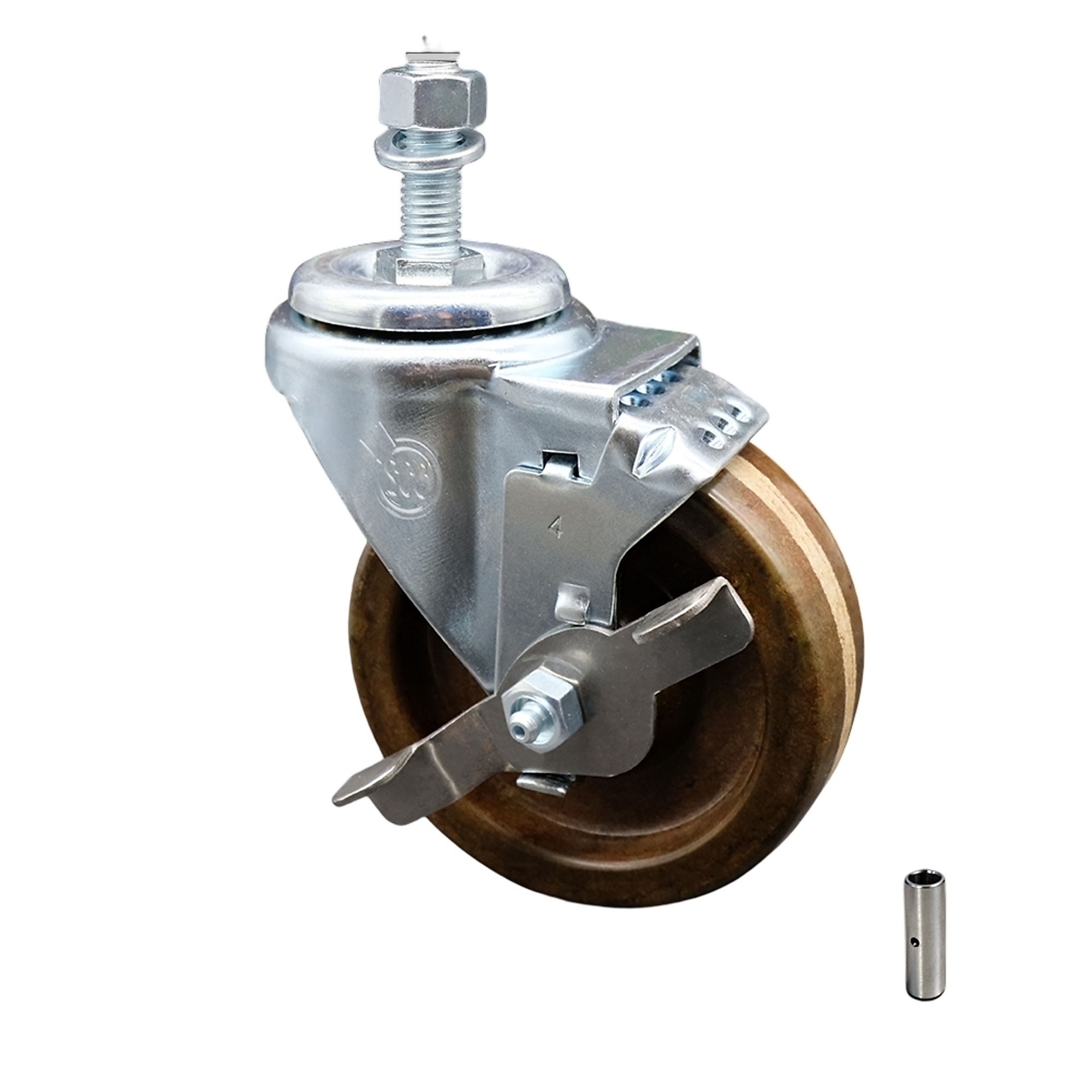 Service Caster, 4Inch x 1 1/4Inch Stem Caster, Wheel Diameter 4 in, Caster Type Swivel, Package (qty.) 1, Model SCC-SSTS20S414-PHSHT-TLB-121315