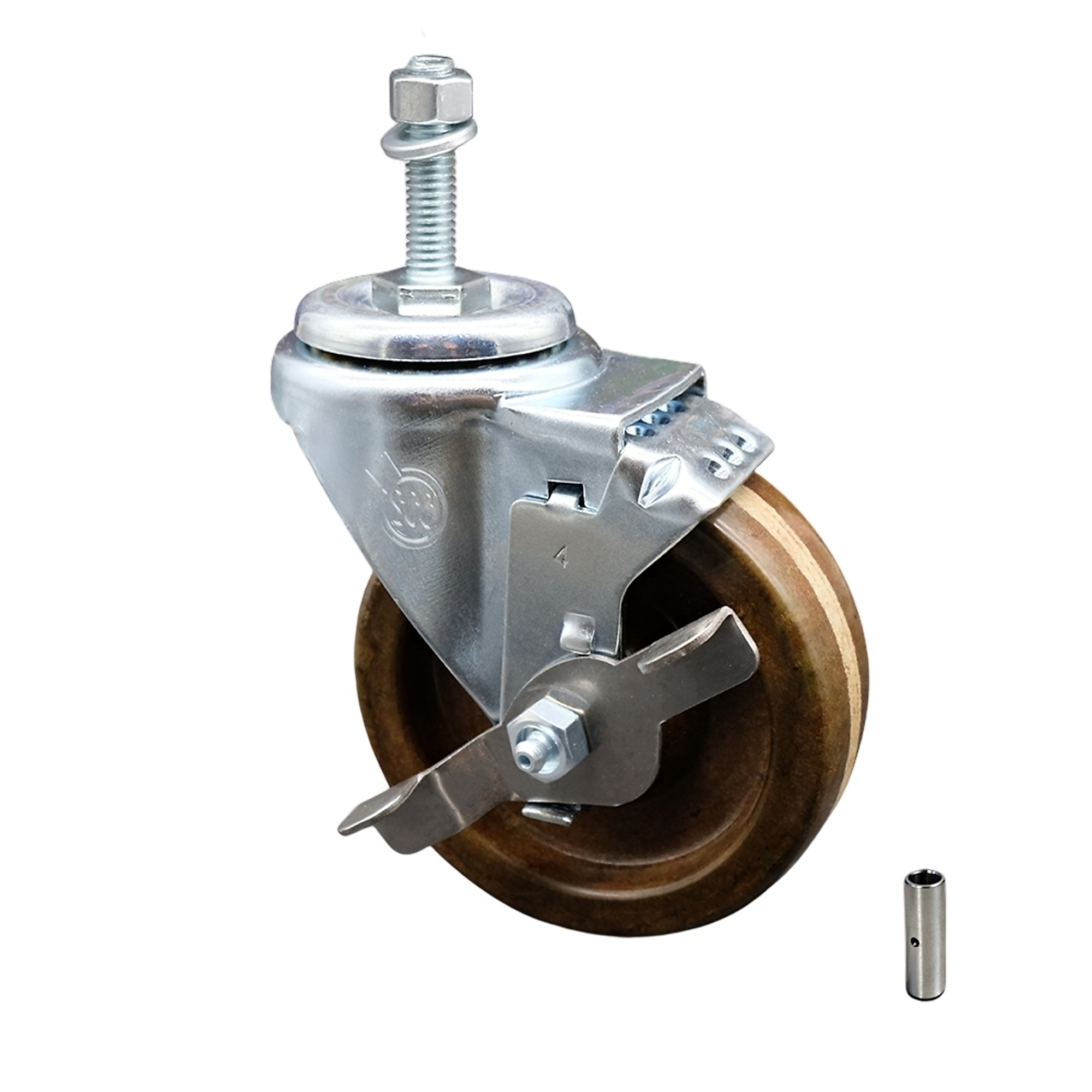 Service Caster, 4Inch x 1 1/4Inch Stem Caster, Wheel Diameter 4 in, Caster Type Swivel, Package (qty.) 1, Model SCC-SSTS20S414-PHSHT-TLB-381615