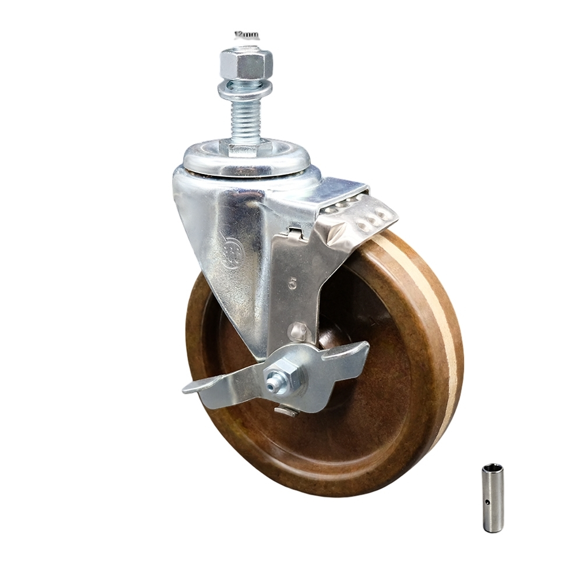 Service Caster, 5Inch x 1 1/4Inch Stem Caster, Wheel Diameter 5 in, Caster Type Swivel, Package (qty.) 1, Model SCC-SSTS20S514-PHSHT-TLB-M1215