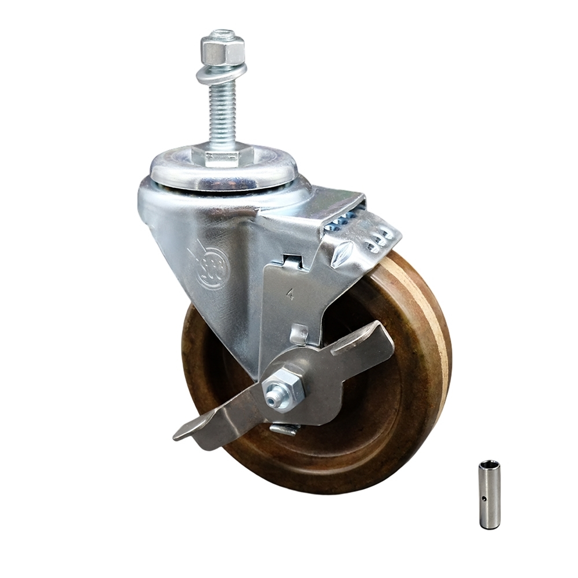 Service Caster, 4Inch x 1 1/4Inch Stem Caster, Wheel Diameter 4 in, Caster Type Swivel, Package (qty.) 1, Model SCC-SSTS20S414-PHSHT-TLB-M1015