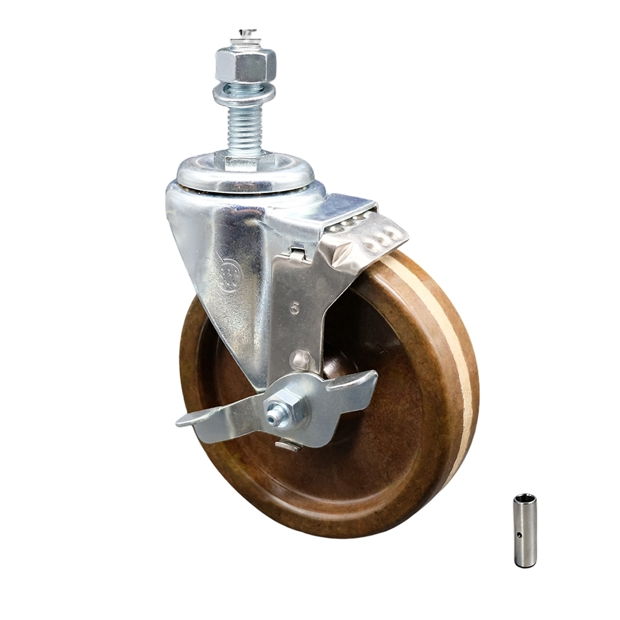 Service Caster, 5Inch x 1 1/4Inch Stem Caster, Wheel Diameter 5 in, Caster Type Swivel, Package (qty.) 1, Model SCC-SSTS20S514-PHSHT-TLB-121315