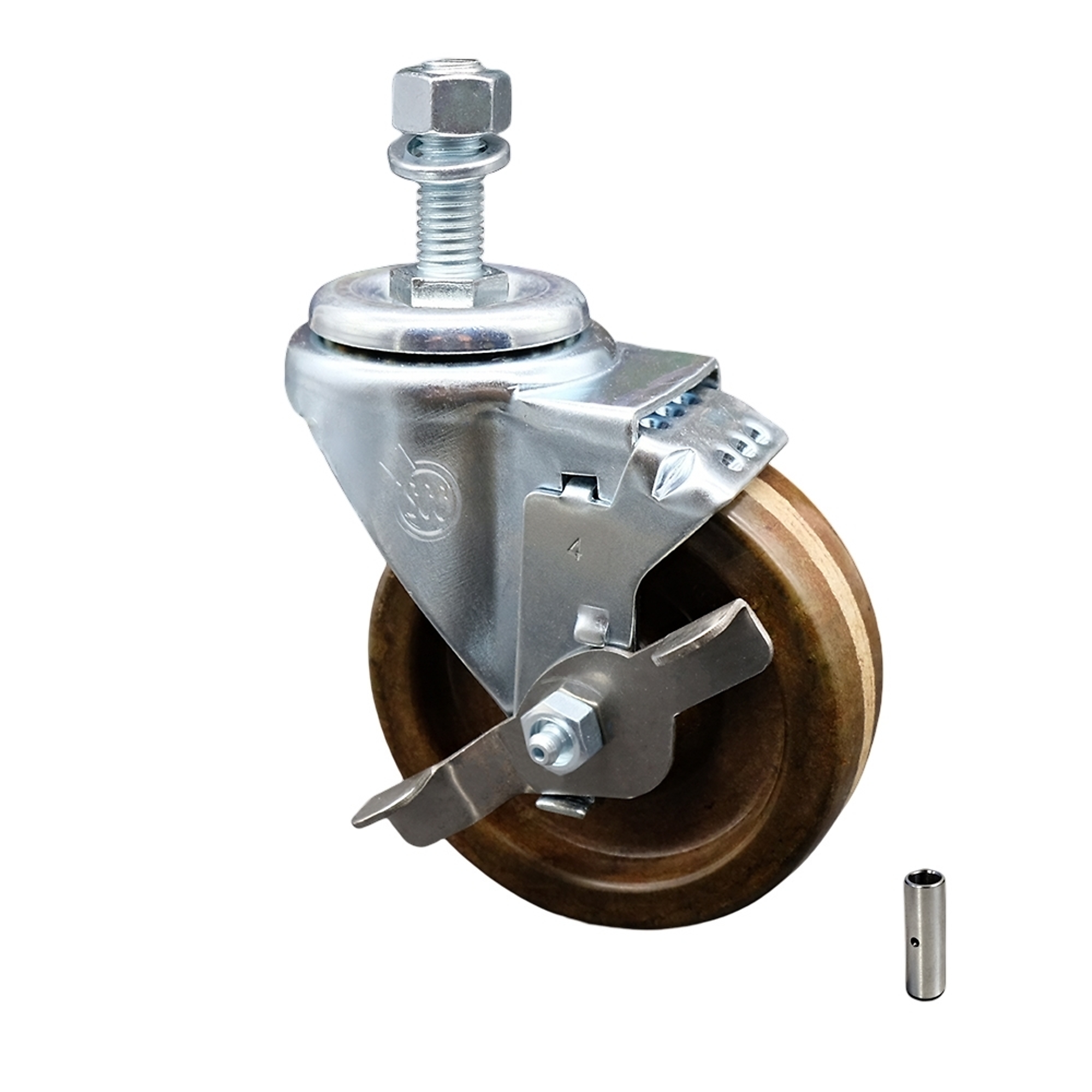 Service Caster, 4Inch x 1 1/4Inch Stem Caster, Wheel Diameter 4 in, Caster Type Swivel, Package (qty.) 1, Model SCC-SSTS20S414-PHSHT-TLB-M1215