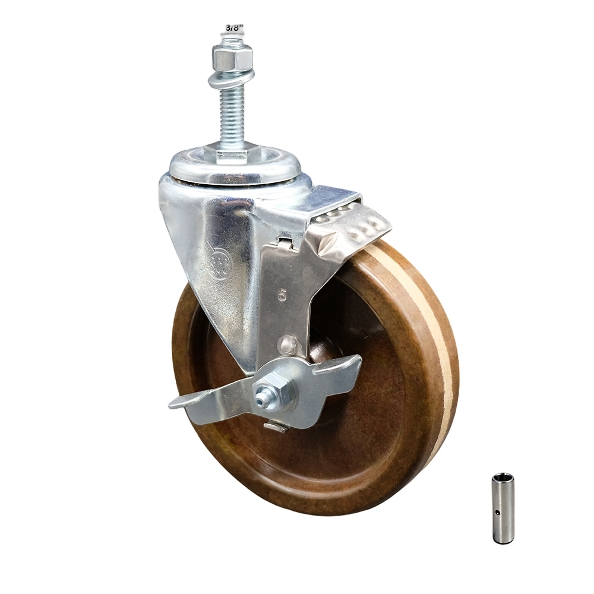 Service Caster, 5Inch x 1 1/4Inch Stem Caster, Wheel Diameter 5 in, Caster Type Swivel, Package (qty.) 1, Model SCC-SSTS20S514-PHSHT-TLB-381615