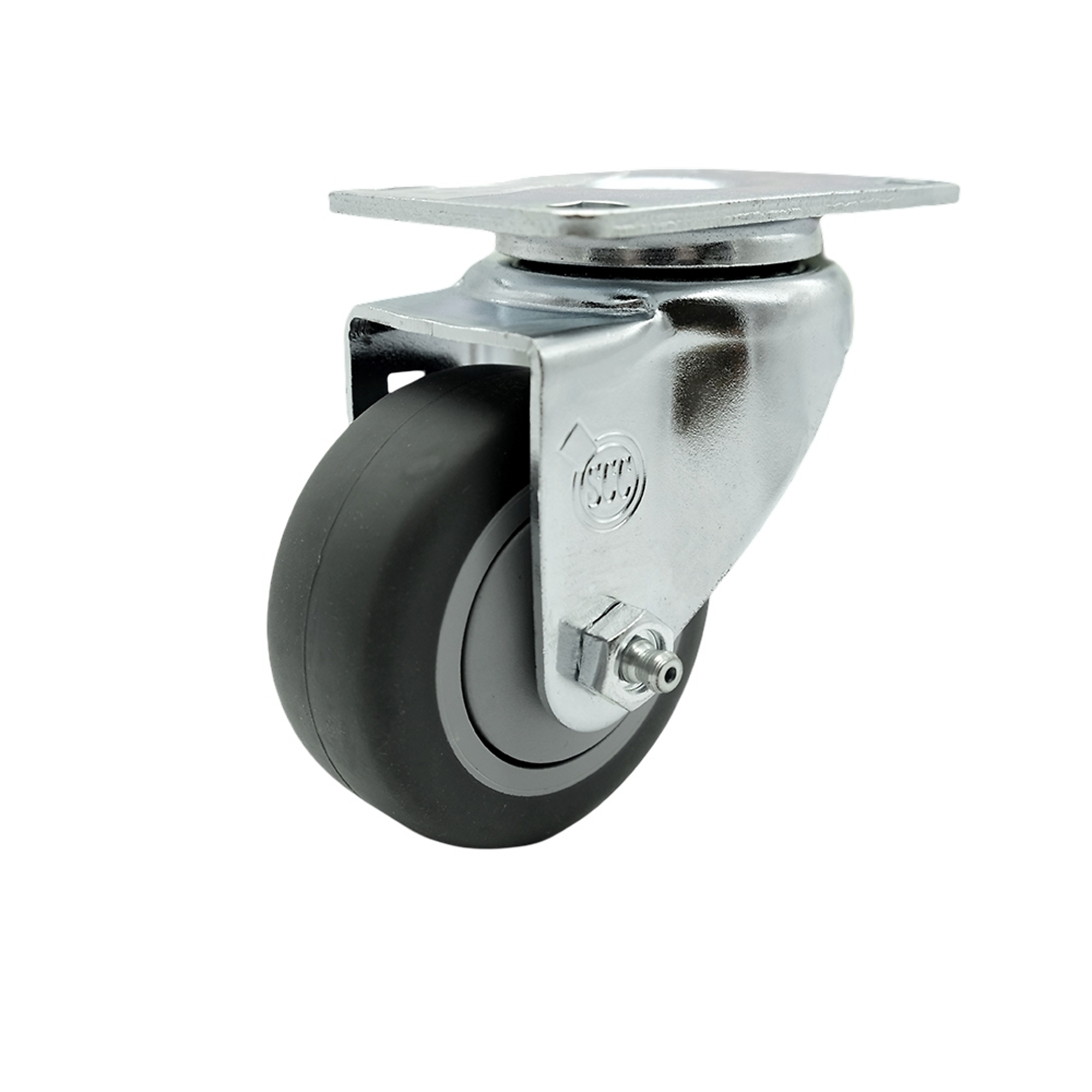 Service Caster, 3Inch x 1 1/4Inch Plate Caster, Wheel Diameter 3 in, Caster Type Swivel, Package (qty.) 1, Model SCC-20S314-TPRB