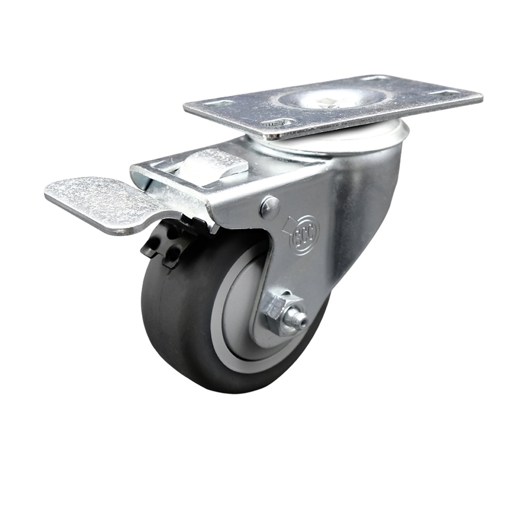 Service Caster, 3Inch x 1 1/4Inch Plate Caster, Wheel Diameter 3 in, Caster Type Swivel, Package (qty.) 1, Model SCC-SSTTL20S314-TPRB