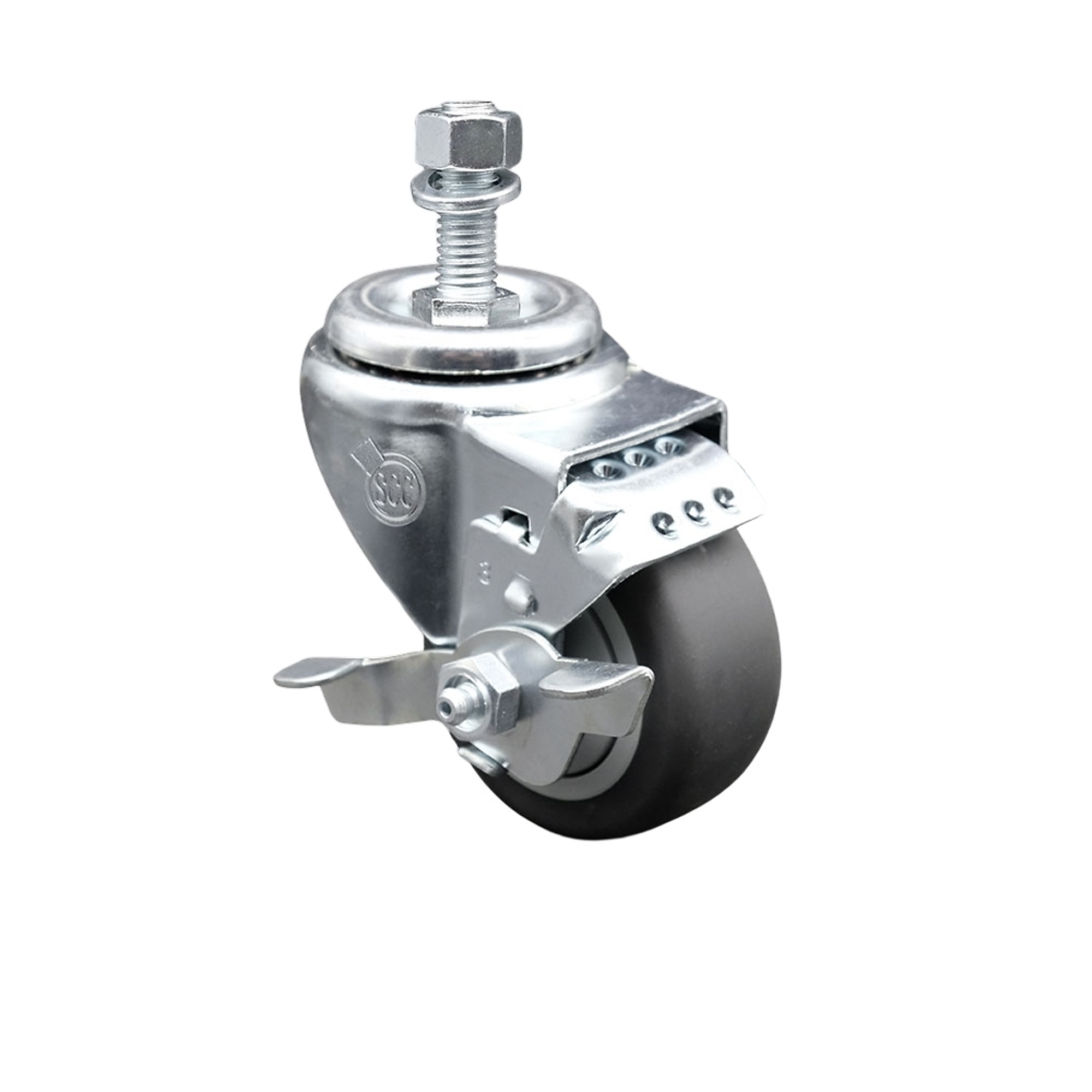 Service Caster, 3Inch x 1 1/4Inch Stem Caster, Wheel Diameter 3 in, Caster Type Swivel, Package (qty.) 1, Model SCC-TS20S314-TPRB-TLB-121315