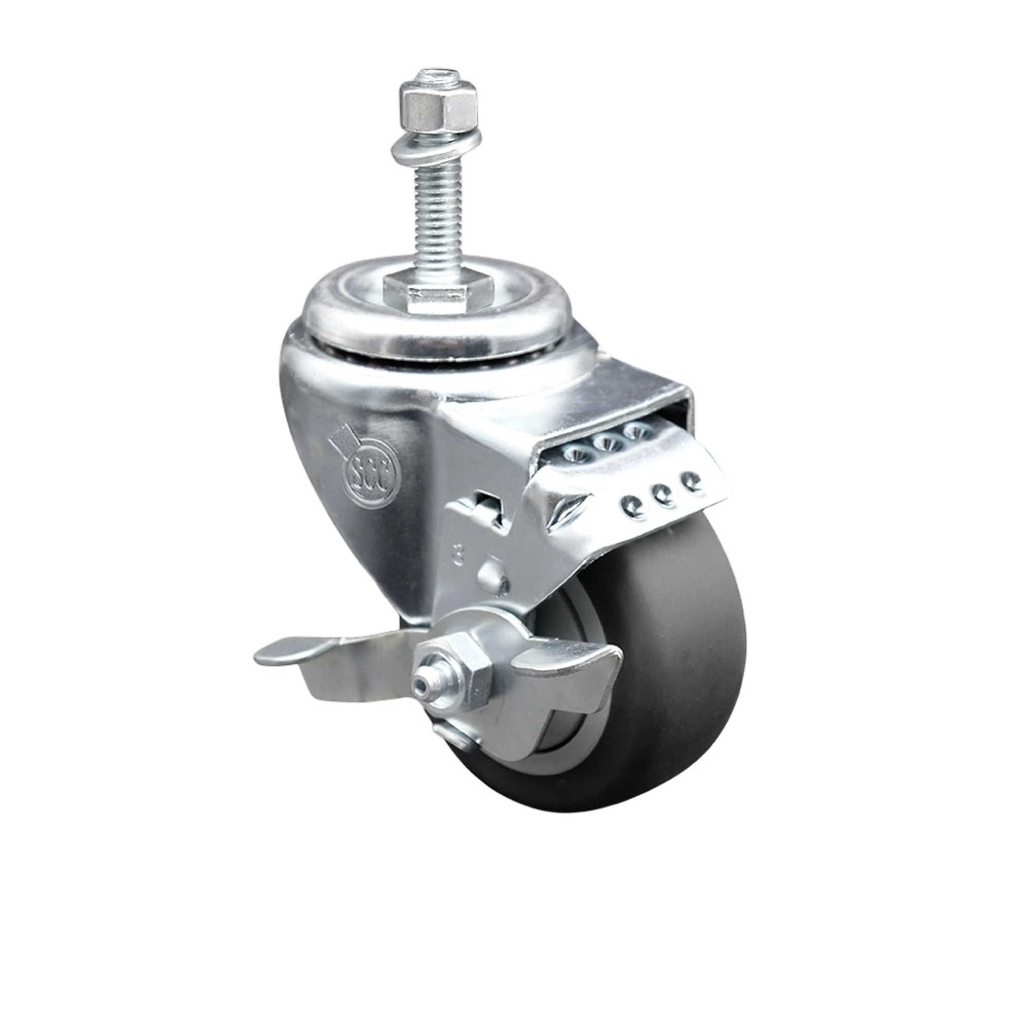 Service Caster, 3Inch x 1 1/4Inch Stem Caster, Wheel Diameter 3 in, Caster Type Swivel, Package (qty.) 1, Model SCC-SSTS20S314-TPRB-TLB-381615