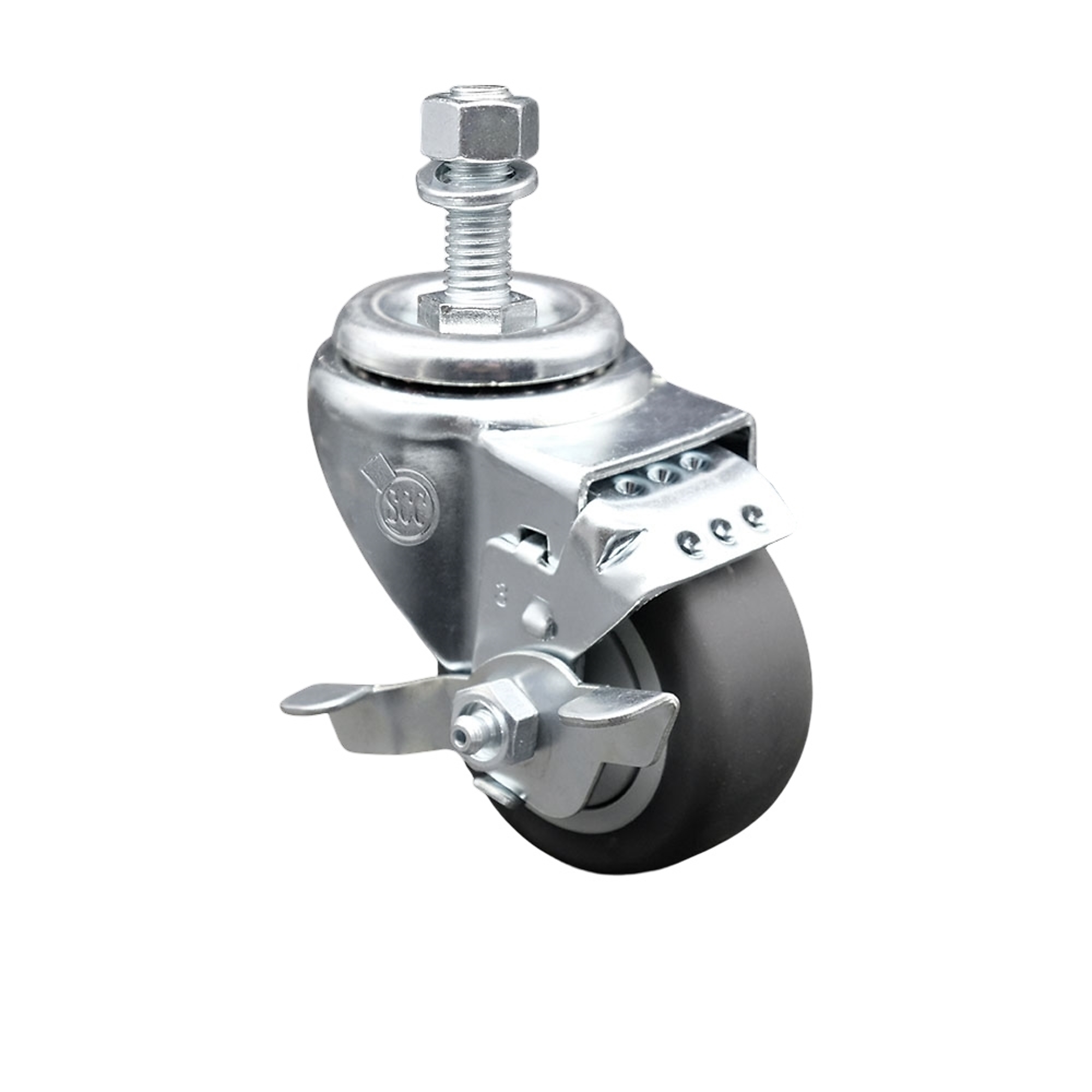 Service Caster, 3Inch x 1 1/4Inch Stem Caster, Wheel Diameter 3 in, Caster Type Swivel, Package (qty.) 1, Model SCC-TS20S314-TPRB-TLB-M1215