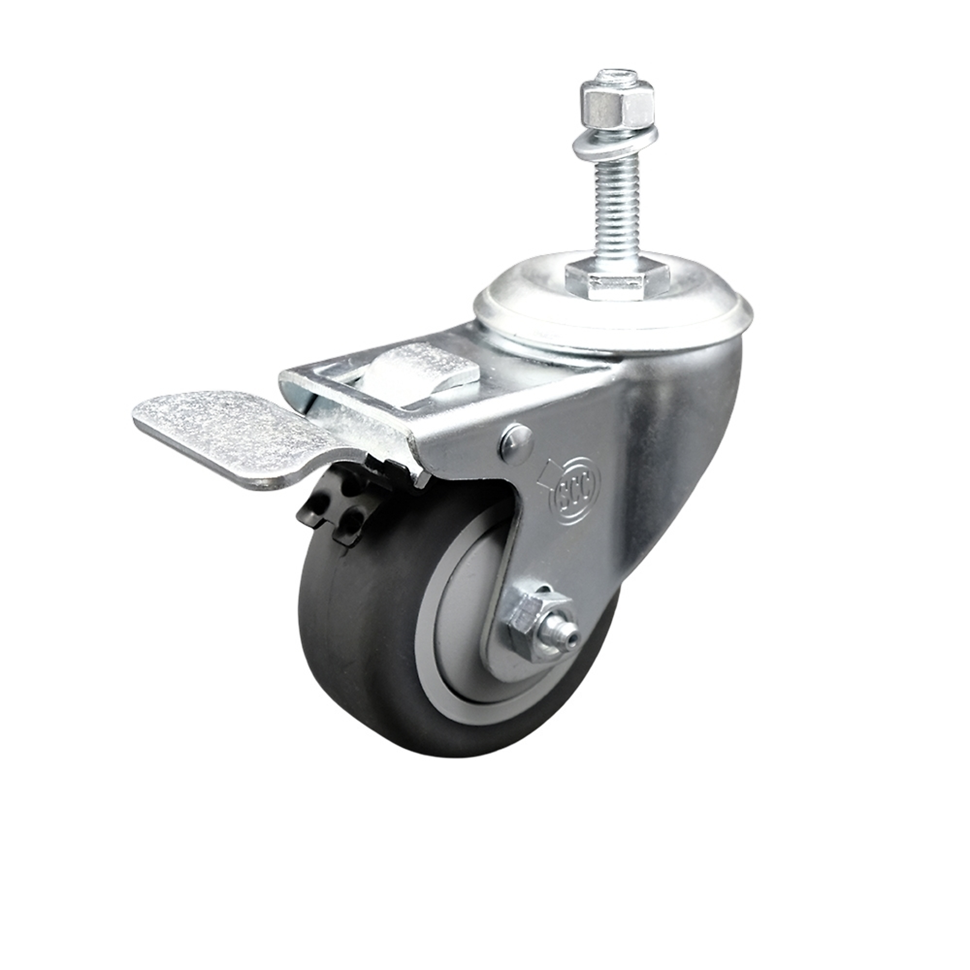 Service Caster, 3Inch x 1 1/4Inch Stem Caster, Wheel Diameter 3 in, Caster Type Swivel, Package (qty.) 1, Model SCC-SSTSTTL20S314-TPRB-381615