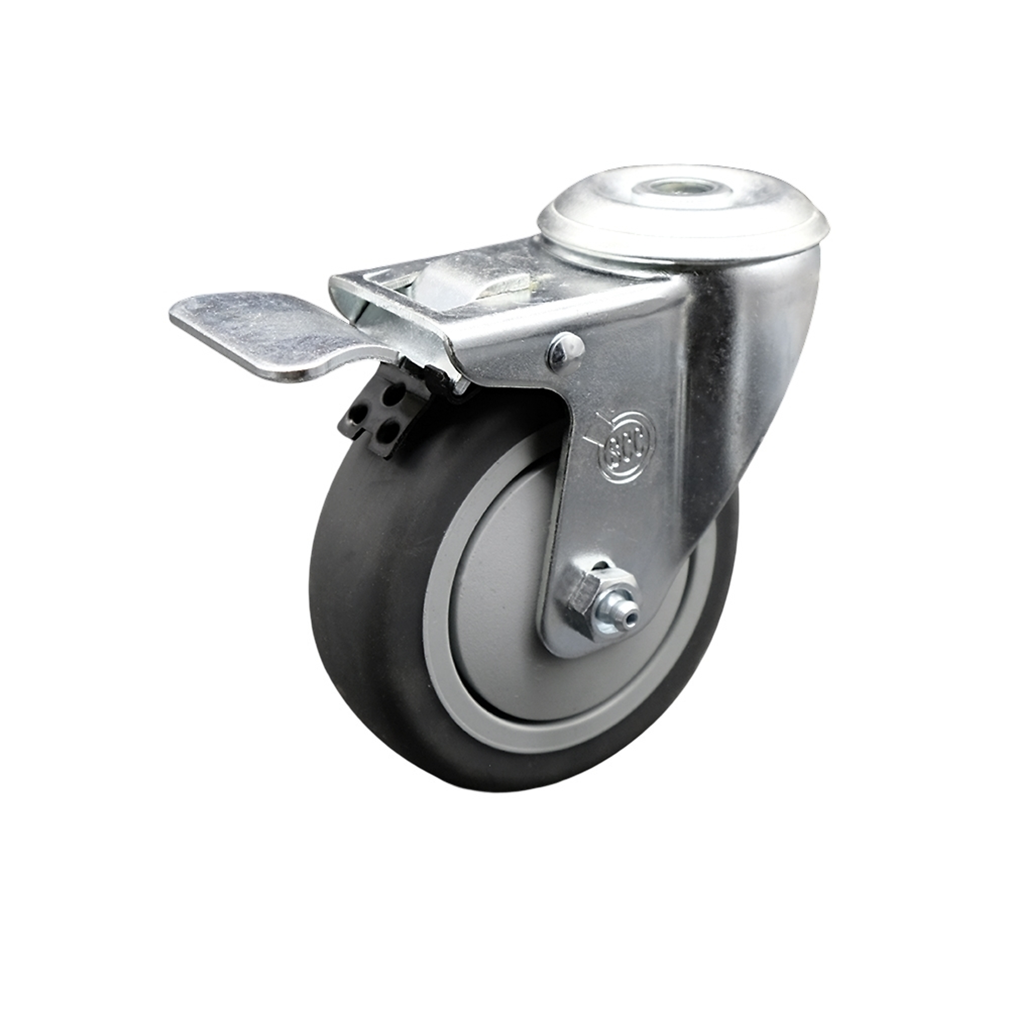 Service Caster, 4Inch x 1 1/4Inch Plate Caster, Wheel Diameter 4 in, Caster Type Swivel, Package (qty.) 1, Model SCC-SSTTL20S414-TPRB