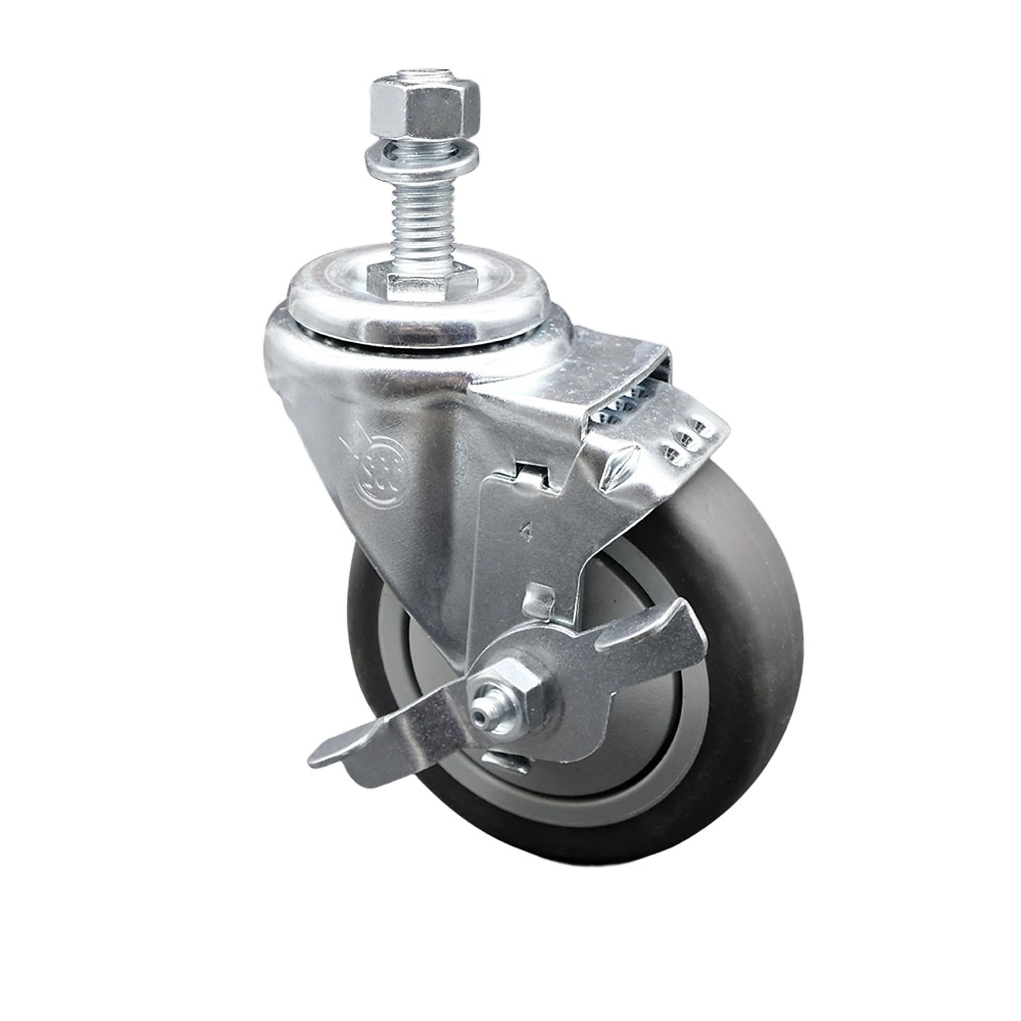 Service Caster, 4Inch x 1 1/4Inch Stem Caster, Wheel Diameter 4 in, Caster Type Swivel, Package (qty.) 1, Model SCC-TS20S414-TPRB-TLB-M1215