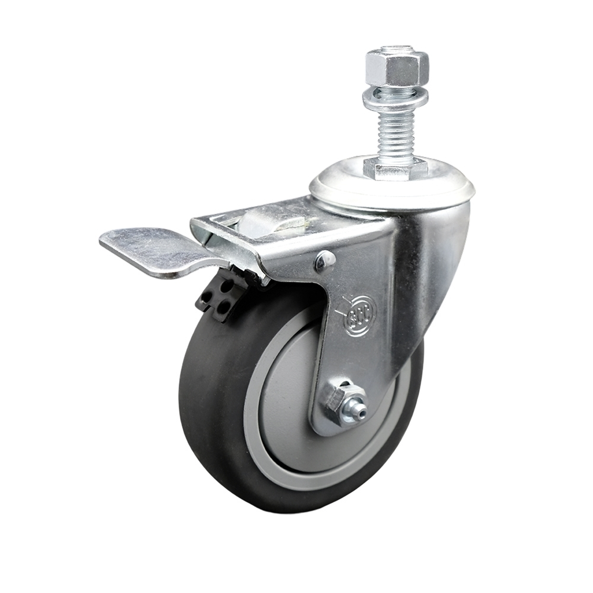 Service Caster, 4Inch x 1 1/4Inch Stem Caster, Wheel Diameter 4 in, Caster Type Swivel, Package (qty.) 1, Model SCC-TSTTL20S414-TPRB-M1215