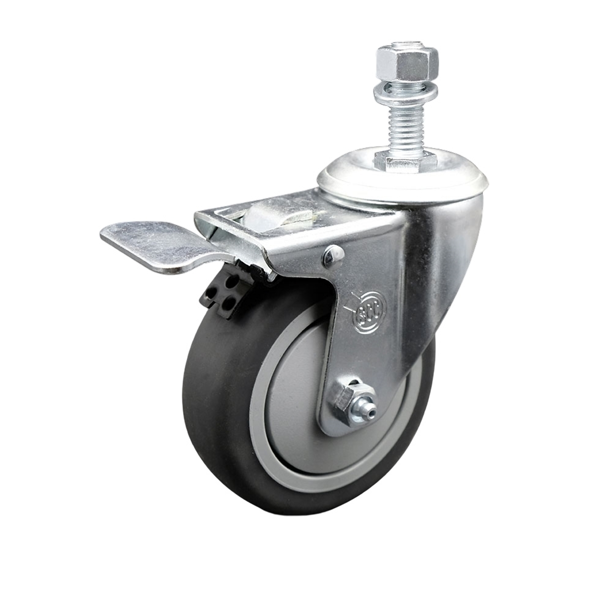 Service Caster, 4Inch x 1 1/4Inch Stem Caster, Wheel Diameter 4 in, Caster Type Swivel, Package (qty.) 1, Model SCC-TSTTL20S414-TPRB-121315