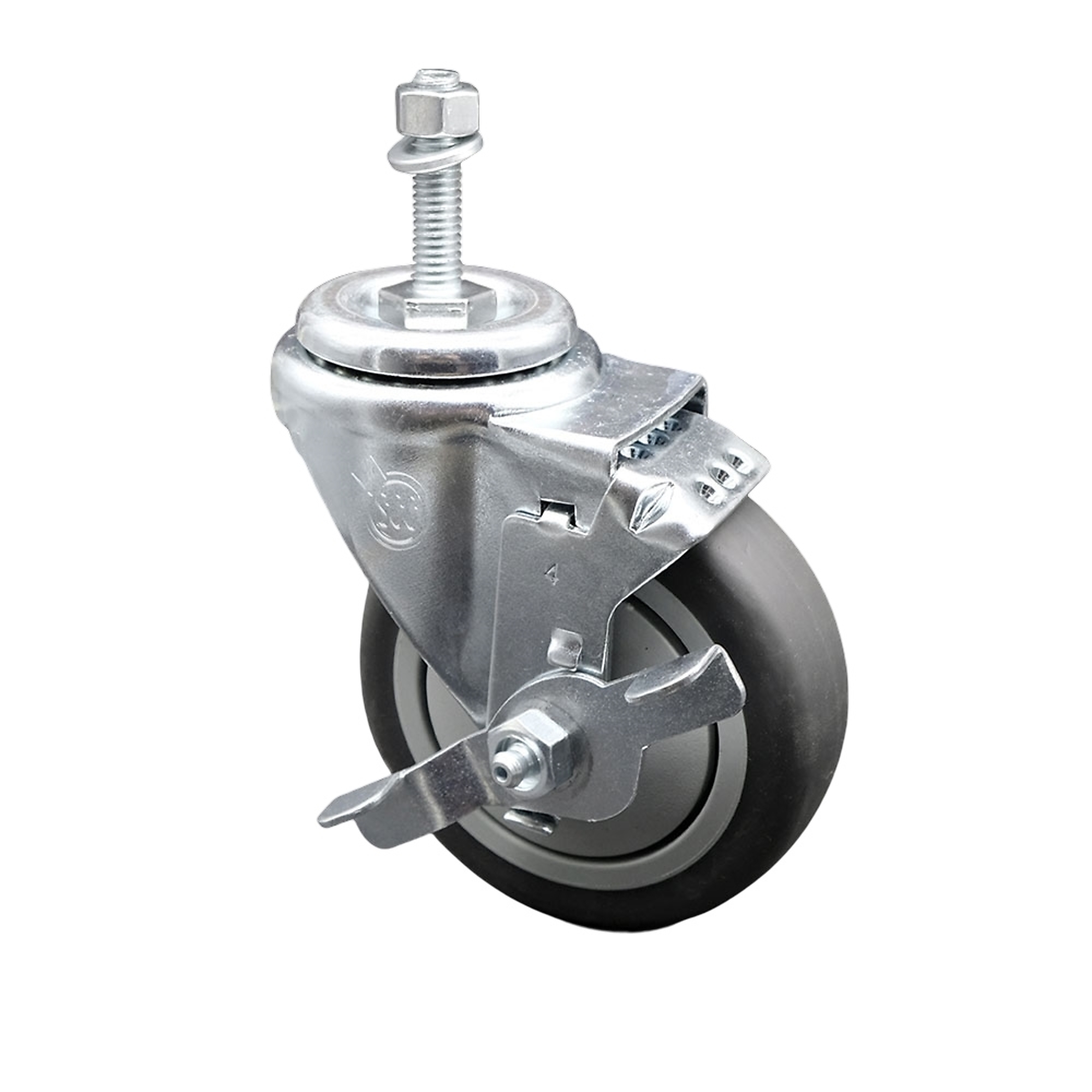 Service Caster, 4Inch x 1 1/4Inch Stem Caster, Wheel Diameter 4 in, Caster Type Swivel, Package (qty.) 1, Model SCC-TS20S414-TPRB-TLB-381615