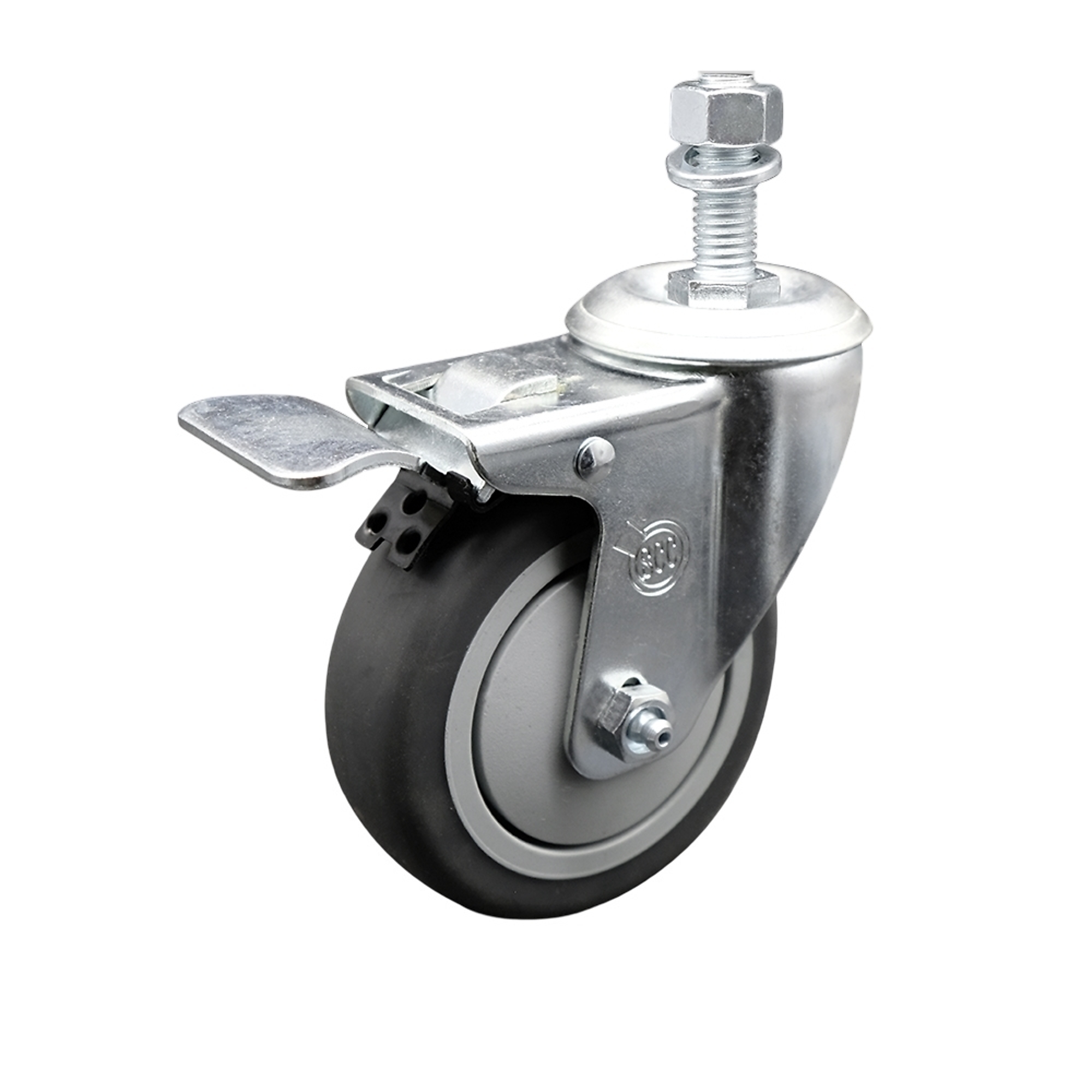 Service Caster, 4Inch x 1 1/4Inch Stem Caster, Wheel Diameter 4 in, Caster Type Swivel, Package (qty.) 1, Model SCC-SSTSTTL20S414-TPRB-121315