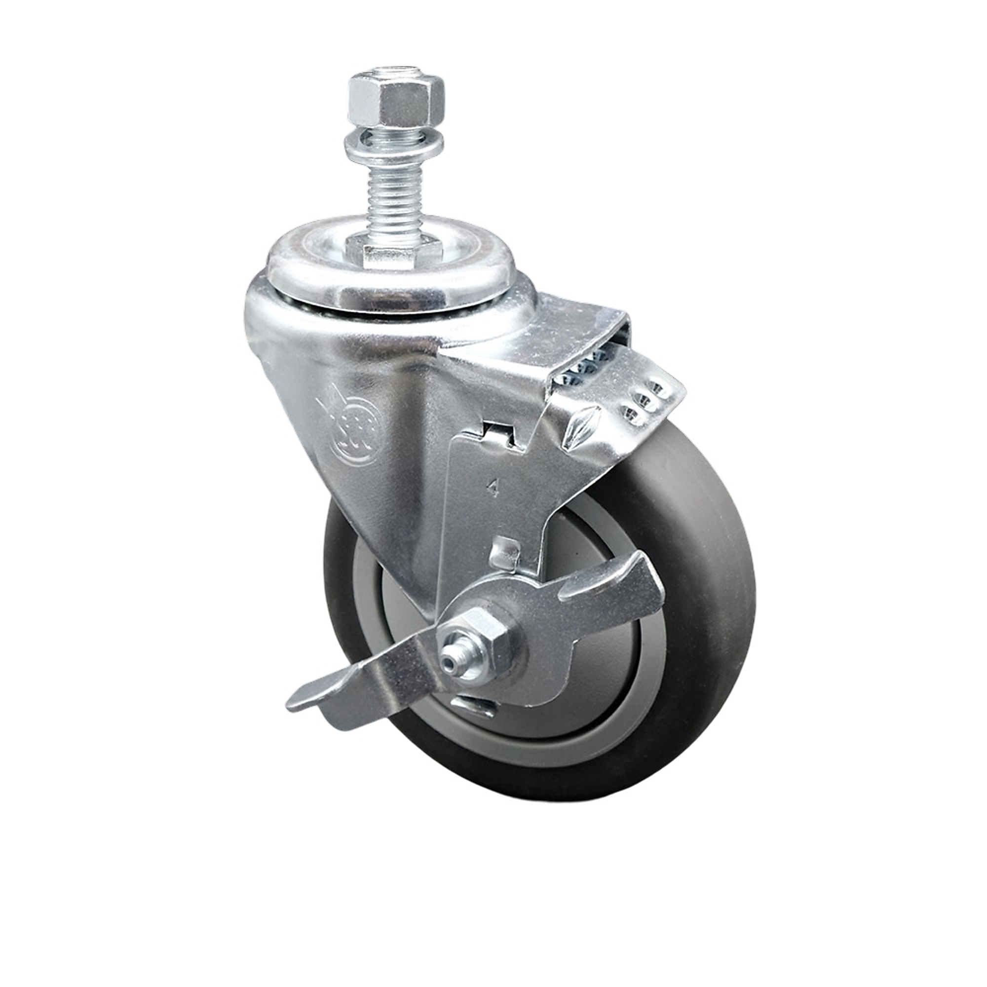 Service Caster, 4Inch x 1 1/4Inch Stem Caster, Wheel Diameter 4 in, Caster Type Swivel, Package (qty.) 1, Model SCC-SSTS20S414-TPRB-TLB-121315