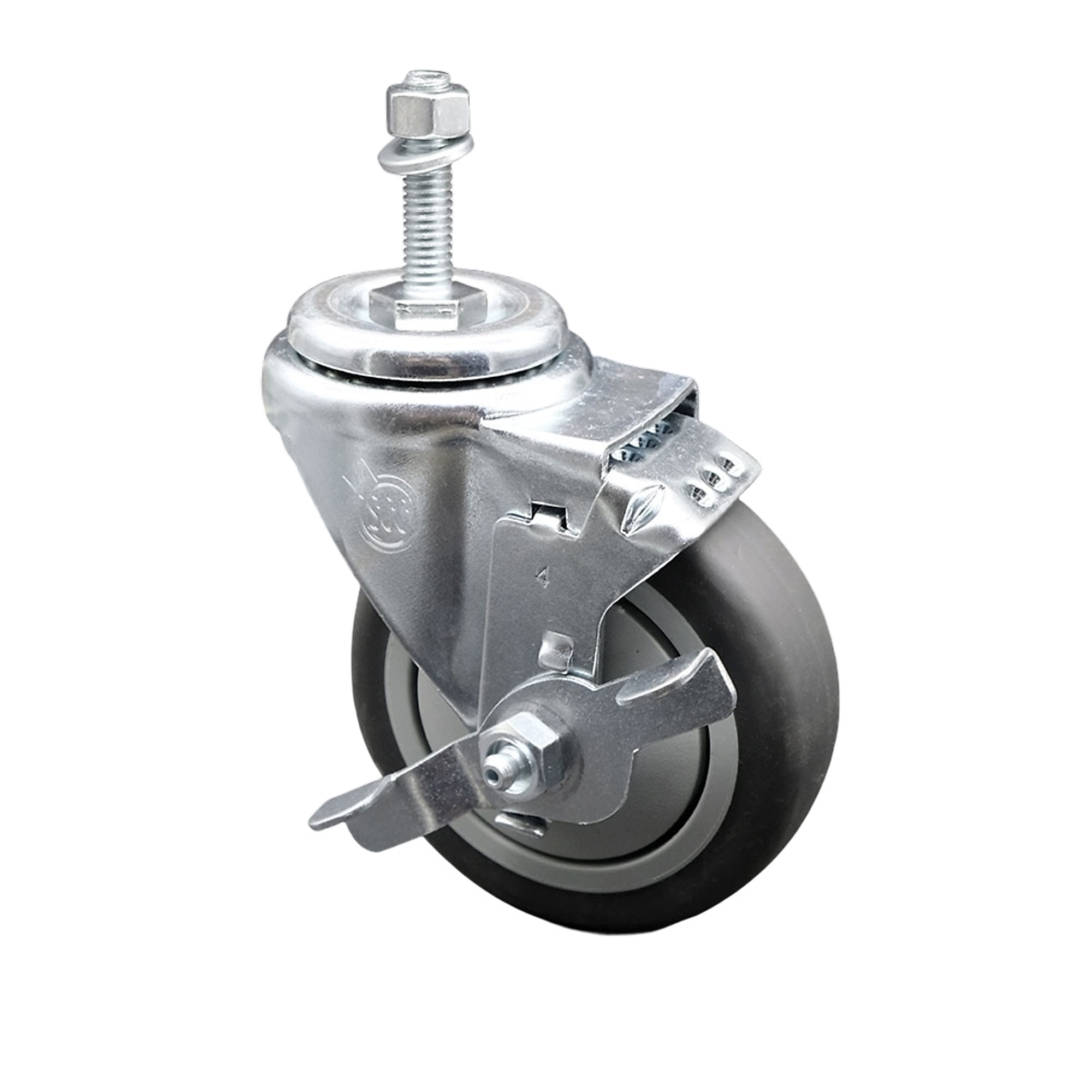 Service Caster, 4Inch x 1 1/4Inch Stem Caster, Wheel Diameter 4 in, Caster Type Swivel, Package (qty.) 1, Model SCC-TS20S414-TPRB-TLB-M1015