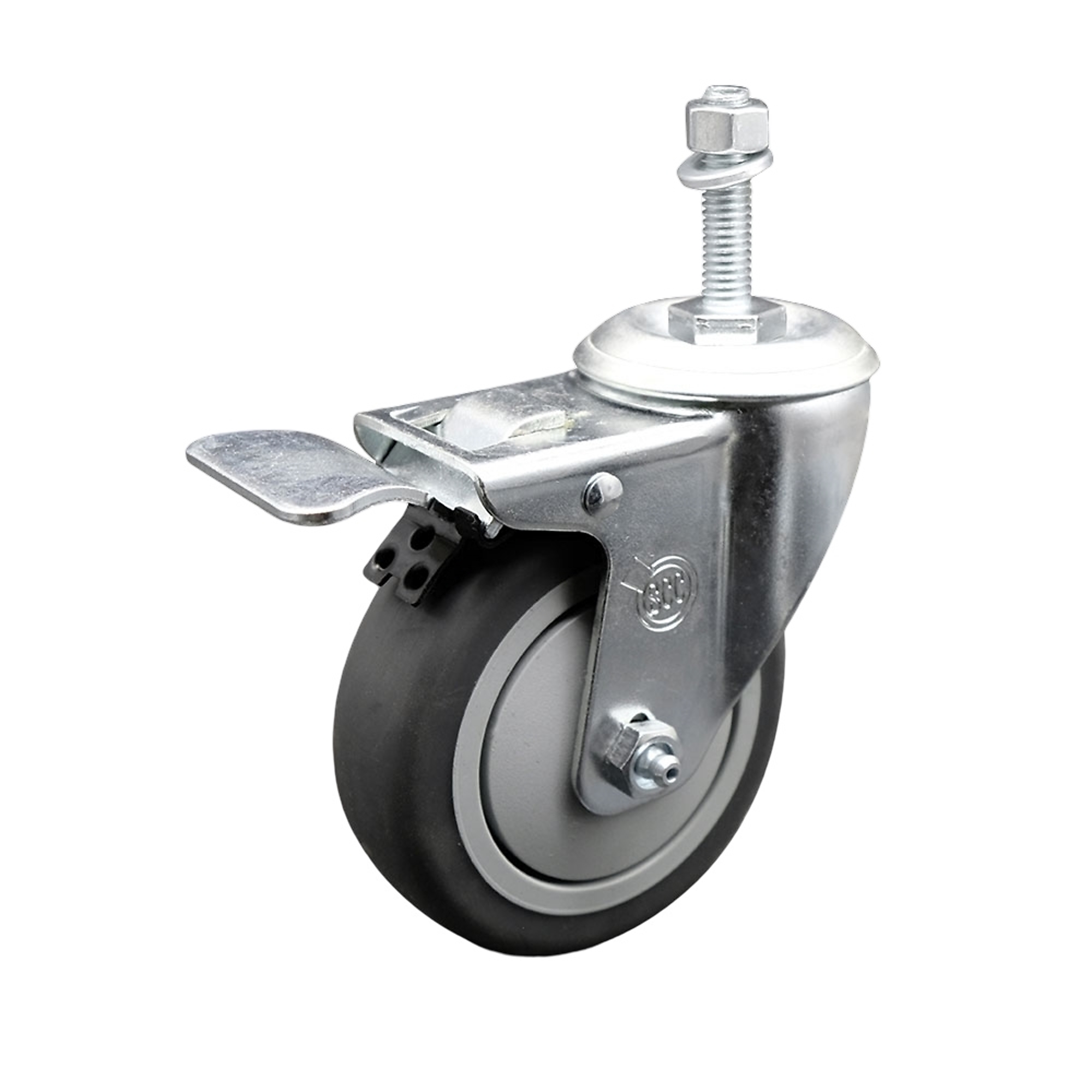 Service Caster, 4Inch x 1 1/4Inch Stem Caster, Wheel Diameter 4 in, Caster Type Swivel, Package (qty.) 1, Model SCC-TSTTL20S414-TPRB-M1015