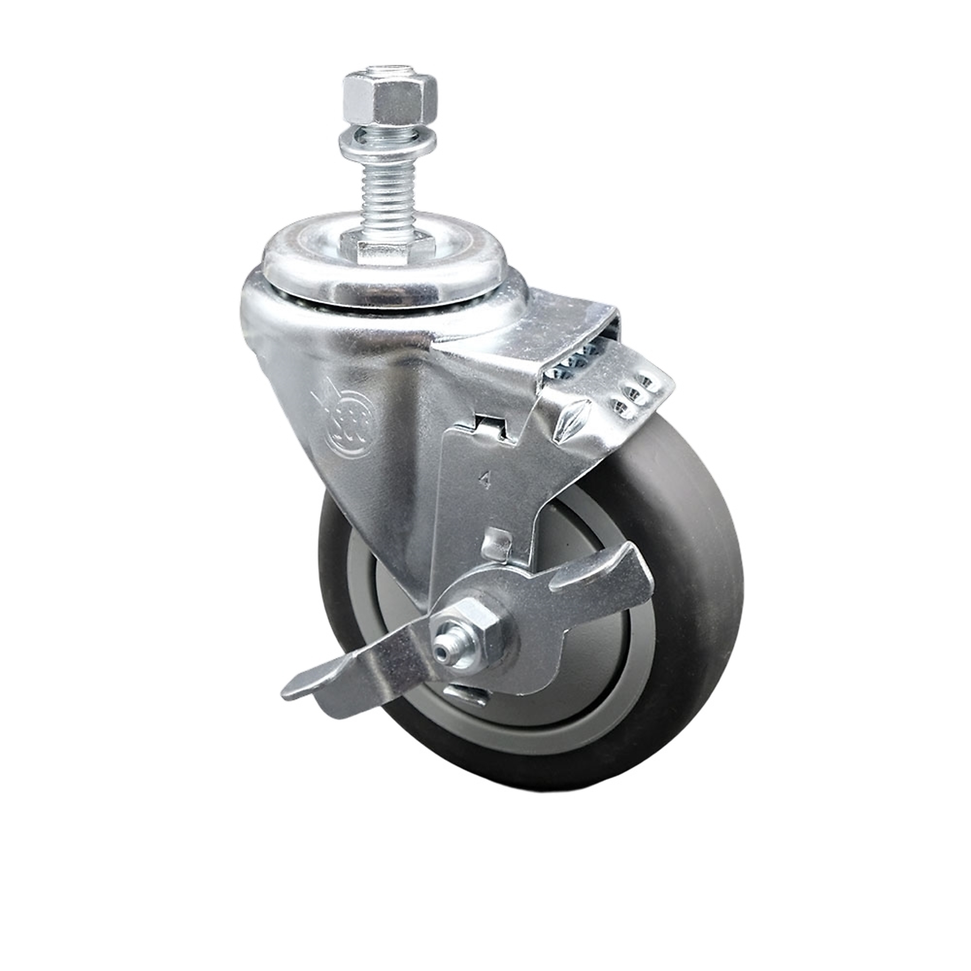 Service Caster, 4Inch x 1 1/4Inch Stem Caster, Wheel Diameter 4 in, Caster Type Swivel, Package (qty.) 1, Model SCC-TS20S414-TPRB-TLB-121315