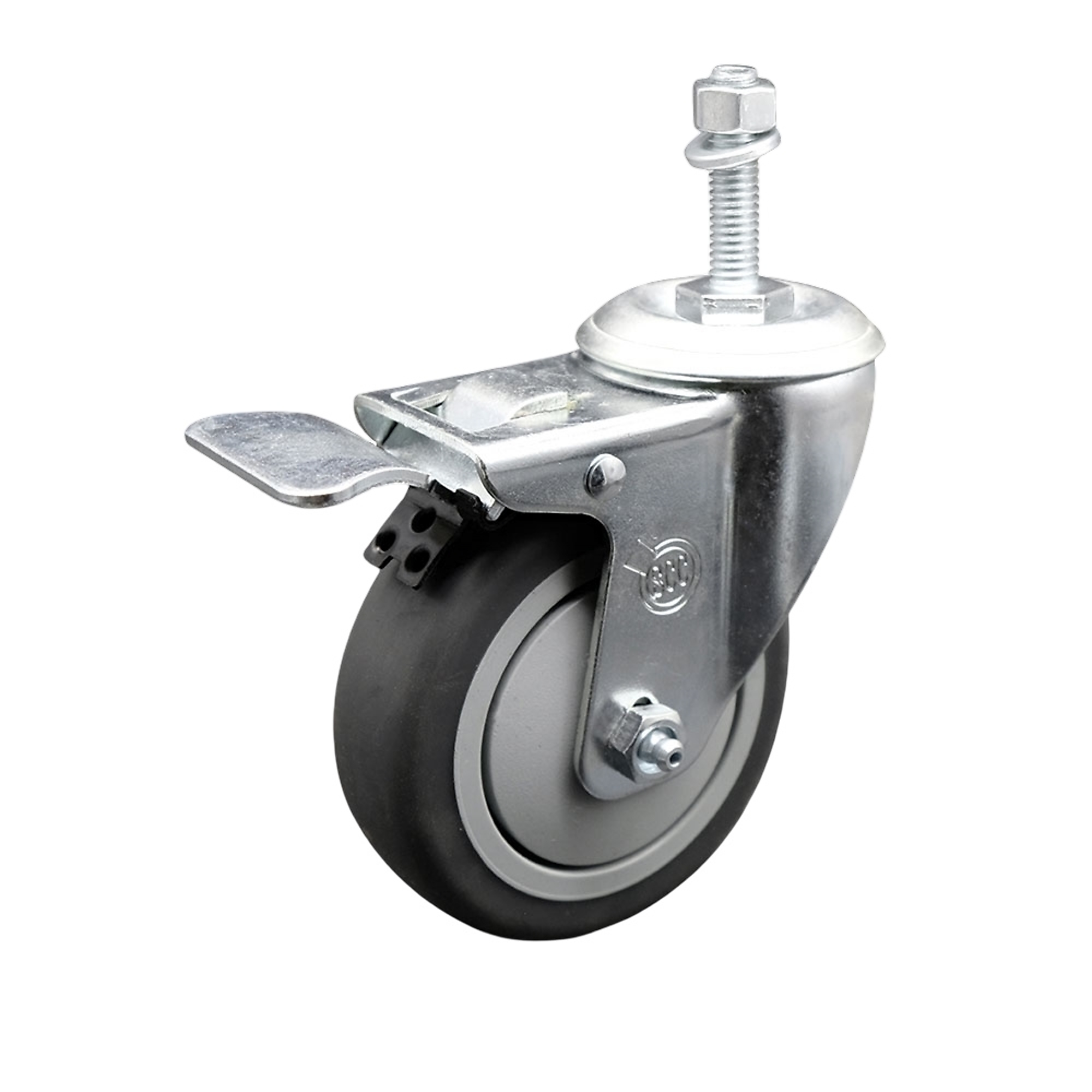 Service Caster, 4Inch x 1 1/4Inch Stem Caster, Wheel Diameter 4 in, Caster Type Swivel, Package (qty.) 1, Model SCC-SSTSTTL20S414-TPRB-381615