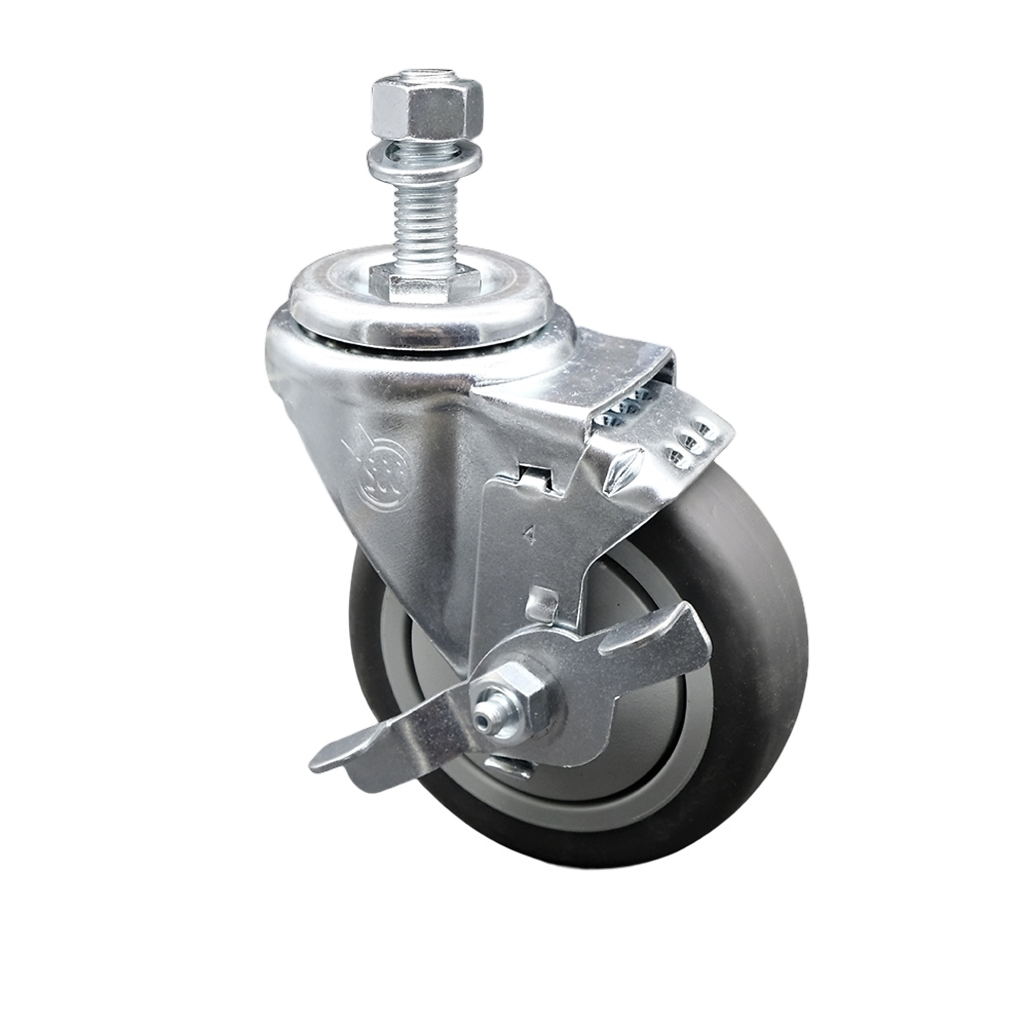 Service Caster, 4Inch x 1 1/4Inch Stem Caster, Wheel Diameter 4 in, Caster Type Swivel, Package (qty.) 1, Model SCC-SSTS20S414-TPRB-TLB-M1215