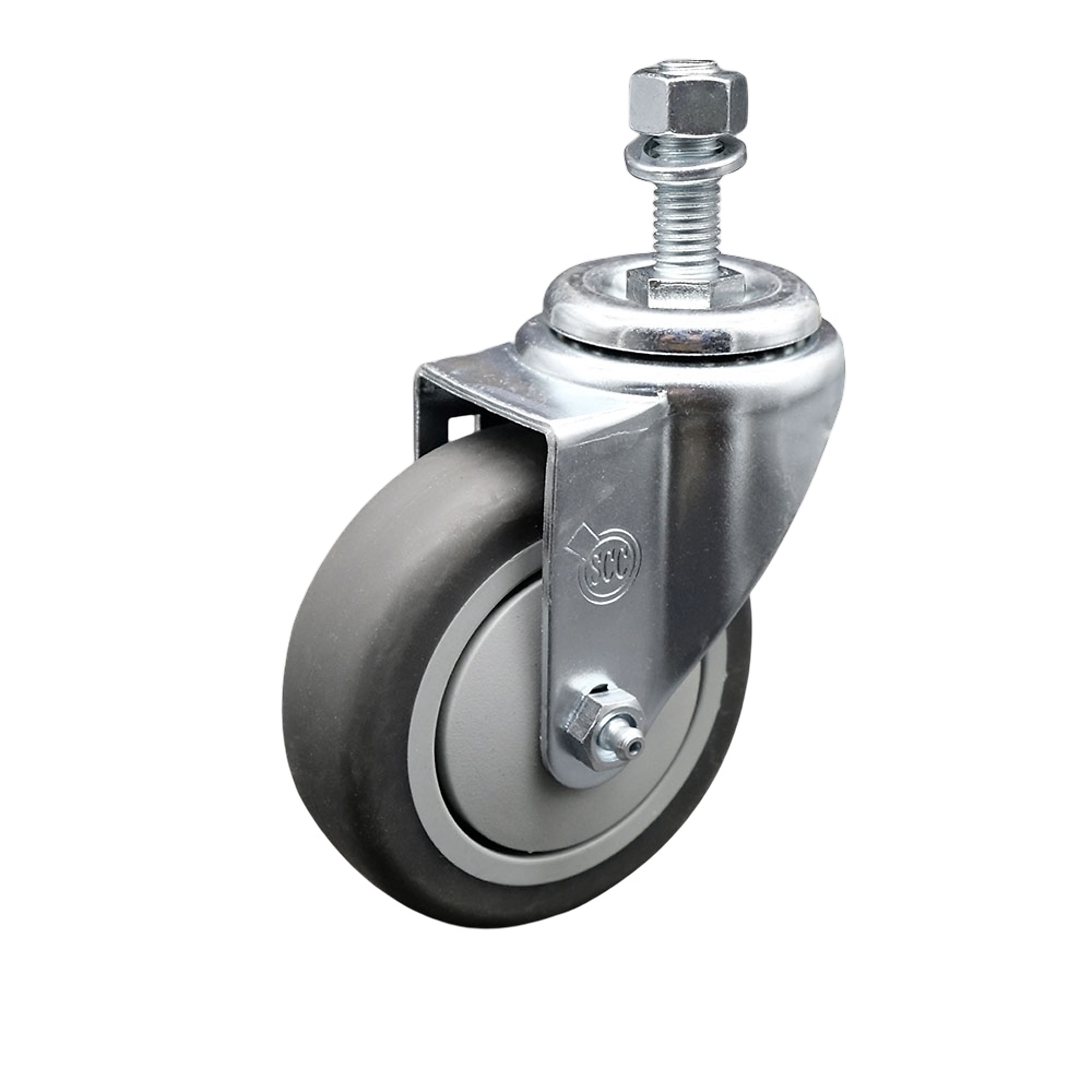 Service Caster, 4Inch x 1 1/4Inch Stem Caster, Wheel Diameter 4 in, Caster Type Swivel, Package (qty.) 1, Model SCC-SSTS20S414-TPRB-M1215