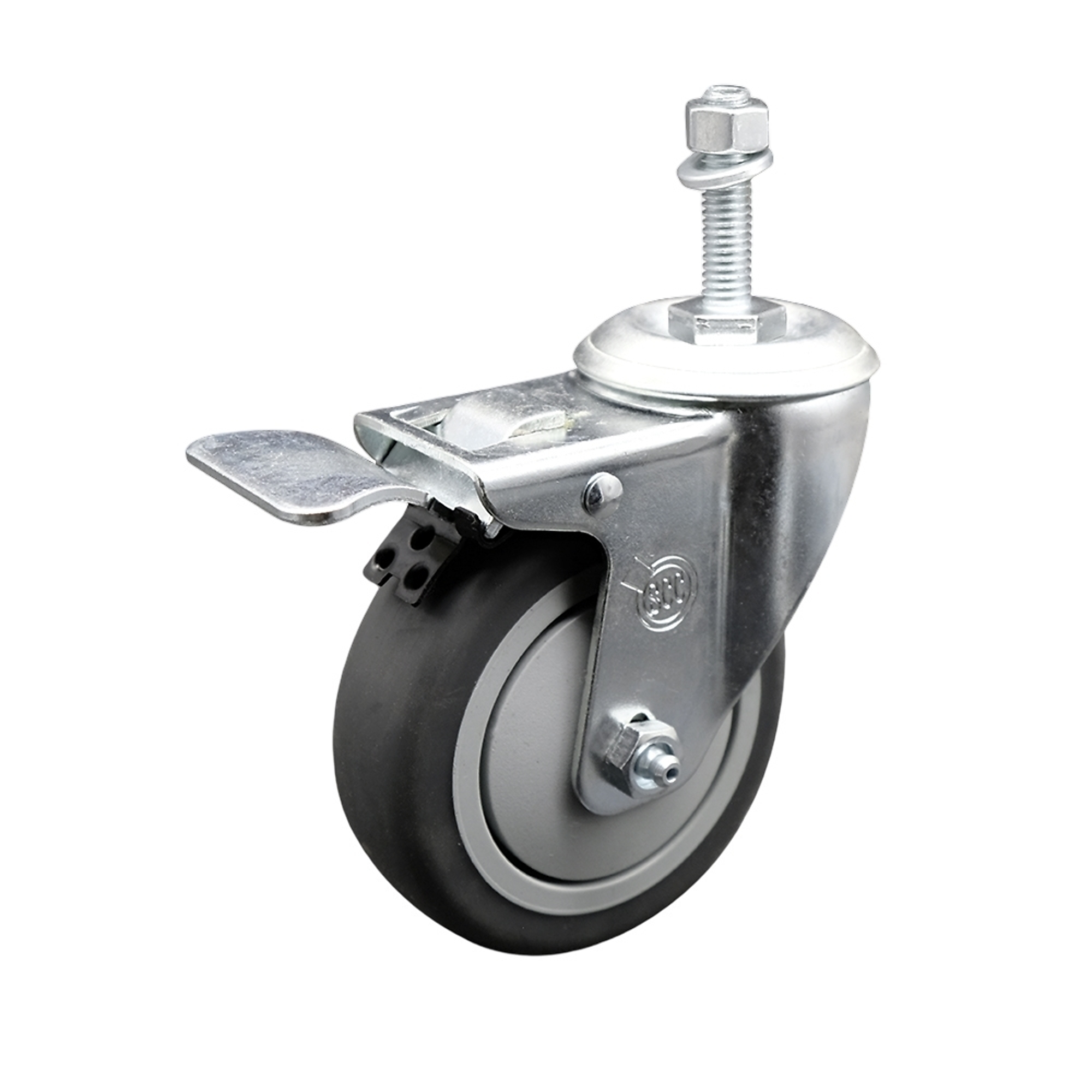 Service Caster, 4Inch x 1 1/4Inch Stem Caster, Wheel Diameter 4 in, Caster Type Swivel, Package (qty.) 1, Model SCC-SSTSTTL20S414-TPRB-M1015