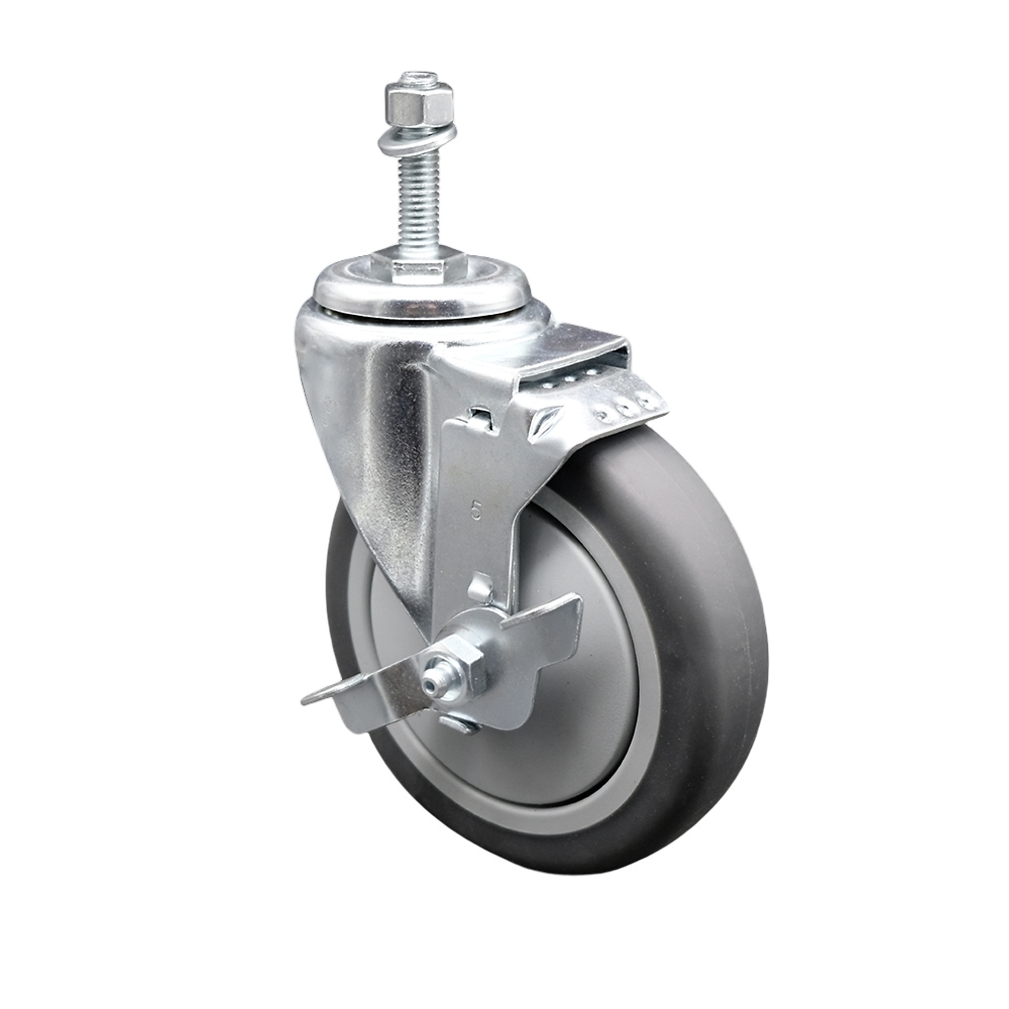 Service Caster, 5Inch x 1 1/4Inch Stem Caster, Wheel Diameter 5 in, Caster Type Swivel, Package (qty.) 1, Model SCC-TS20S514-TPRB-TLB-M1015