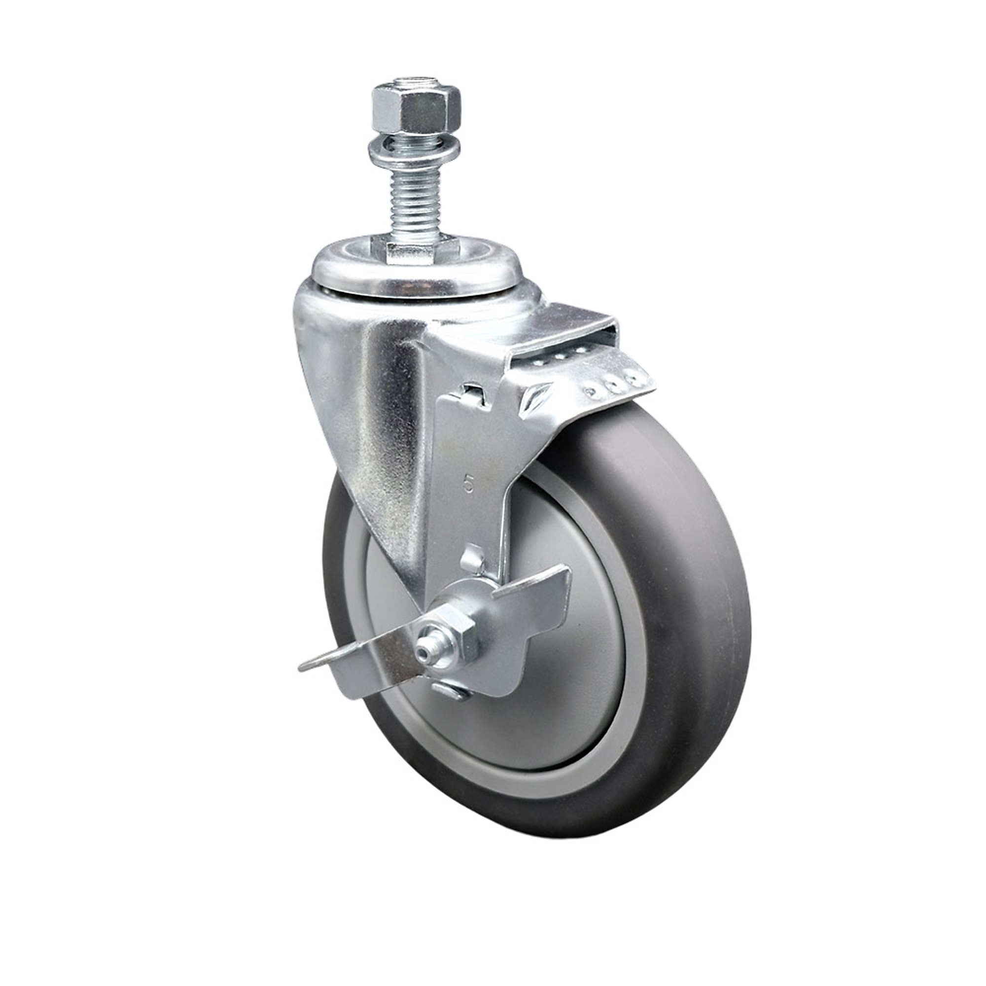 Service Caster, 5Inch x 1 1/4Inch Stem Caster, Wheel Diameter 5 in, Caster Type Swivel, Package (qty.) 1, Model SCC-TS20S514-TPRB-TLB-M1215