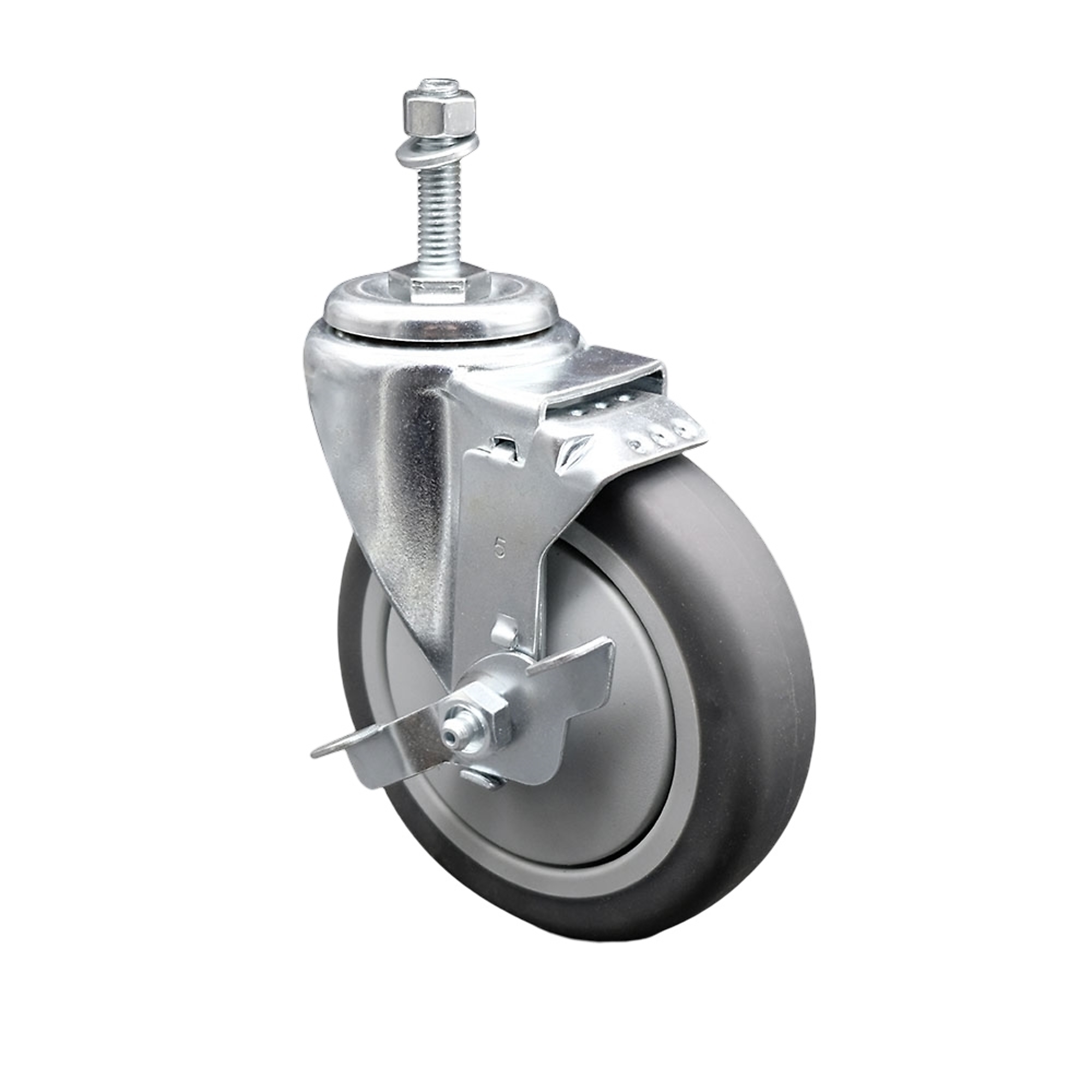 Service Caster, 5Inch x 1 1/4Inch Stem Caster, Wheel Diameter 5 in, Caster Type Swivel, Package (qty.) 1, Model SCC-TS20S514-TPRB-TLB-381615