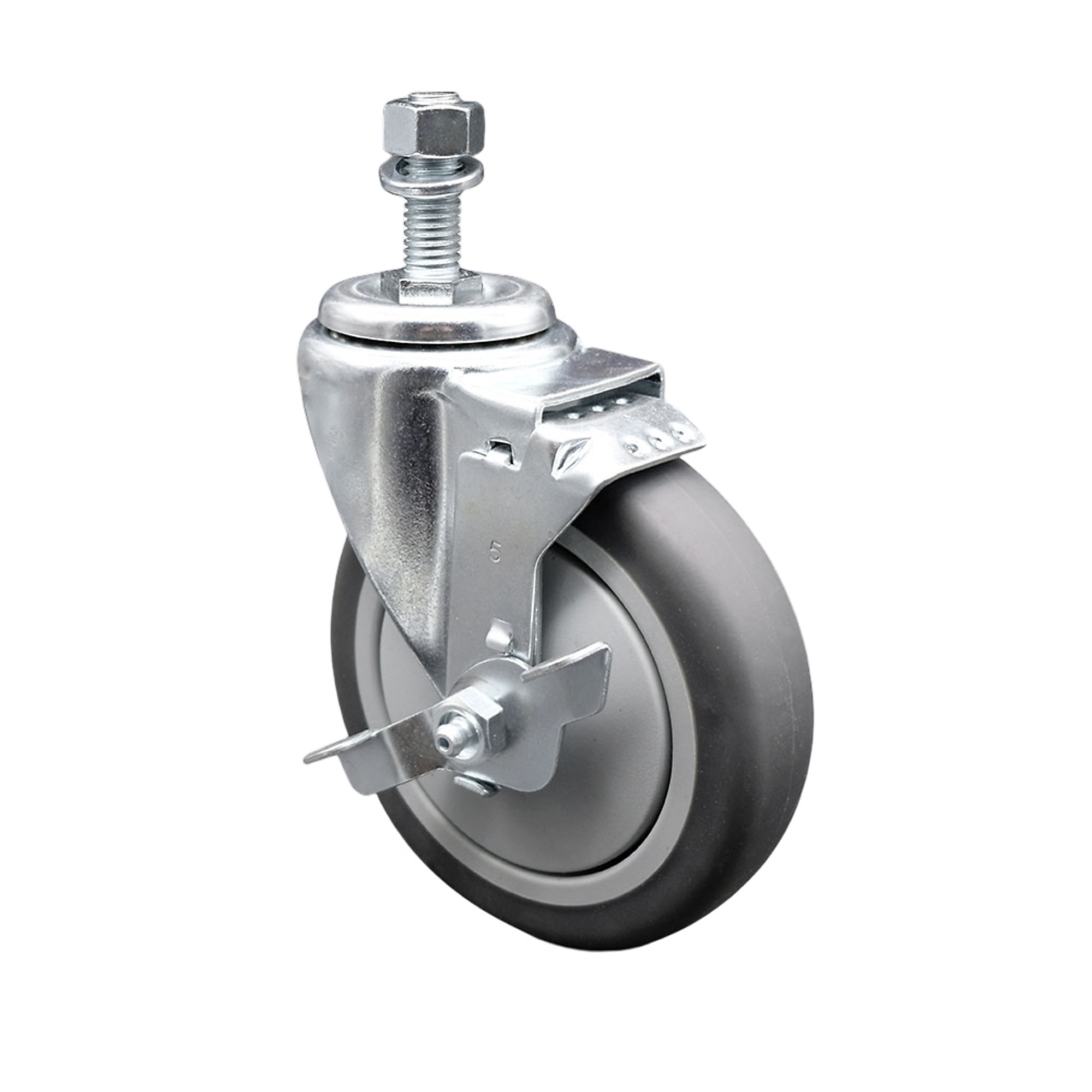 Service Caster, 5Inch x 1 1/4Inch Stem Caster, Wheel Diameter 5 in, Caster Type Swivel, Package (qty.) 1, Model SCC-TS20S514-TPRB-TLB-121315