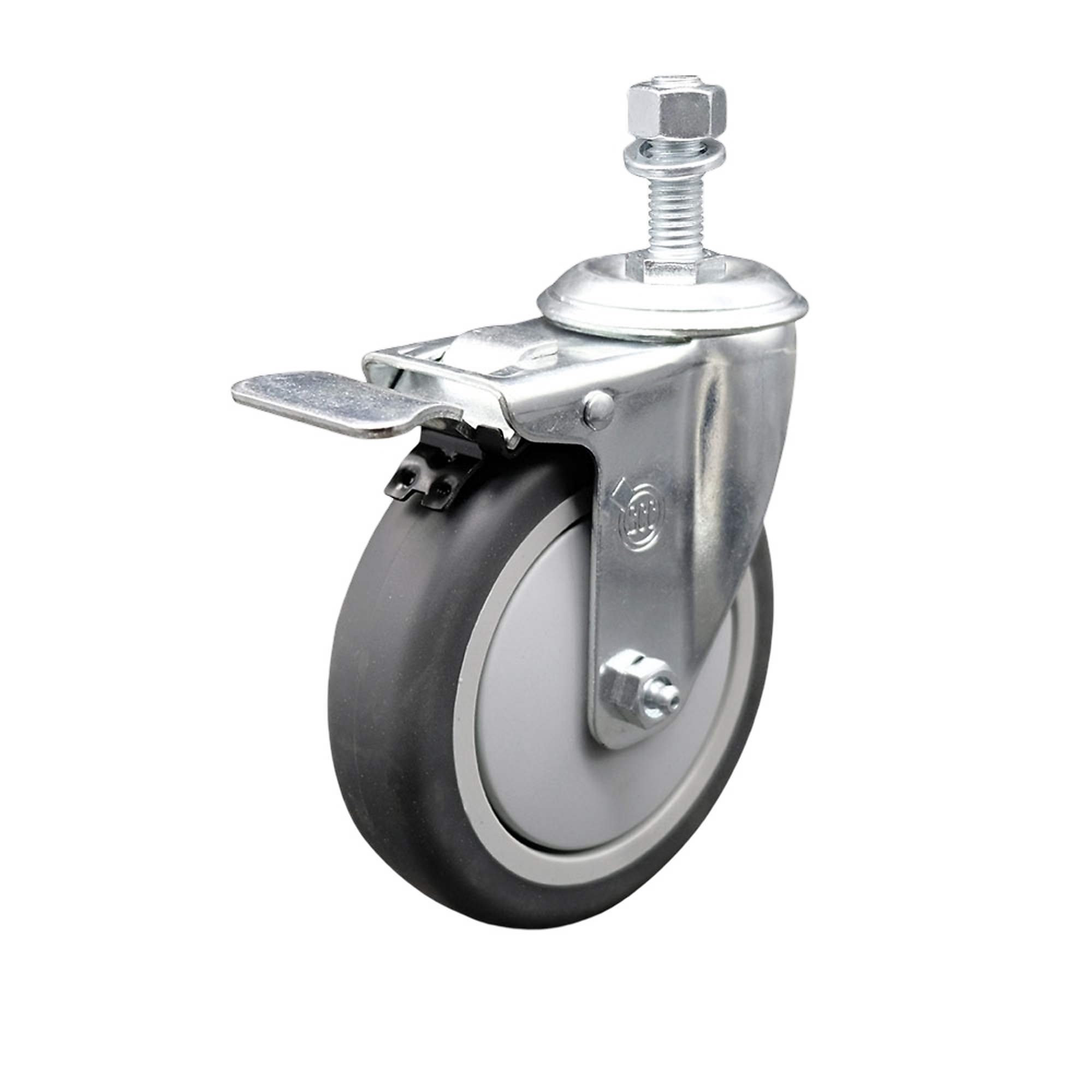 Service Caster, 5Inch x 1 1/4Inch Stem Caster, Wheel Diameter 5 in, Caster Type Swivel, Package (qty.) 1, Model SCC-TSTTL20S514-TPRB-M1215