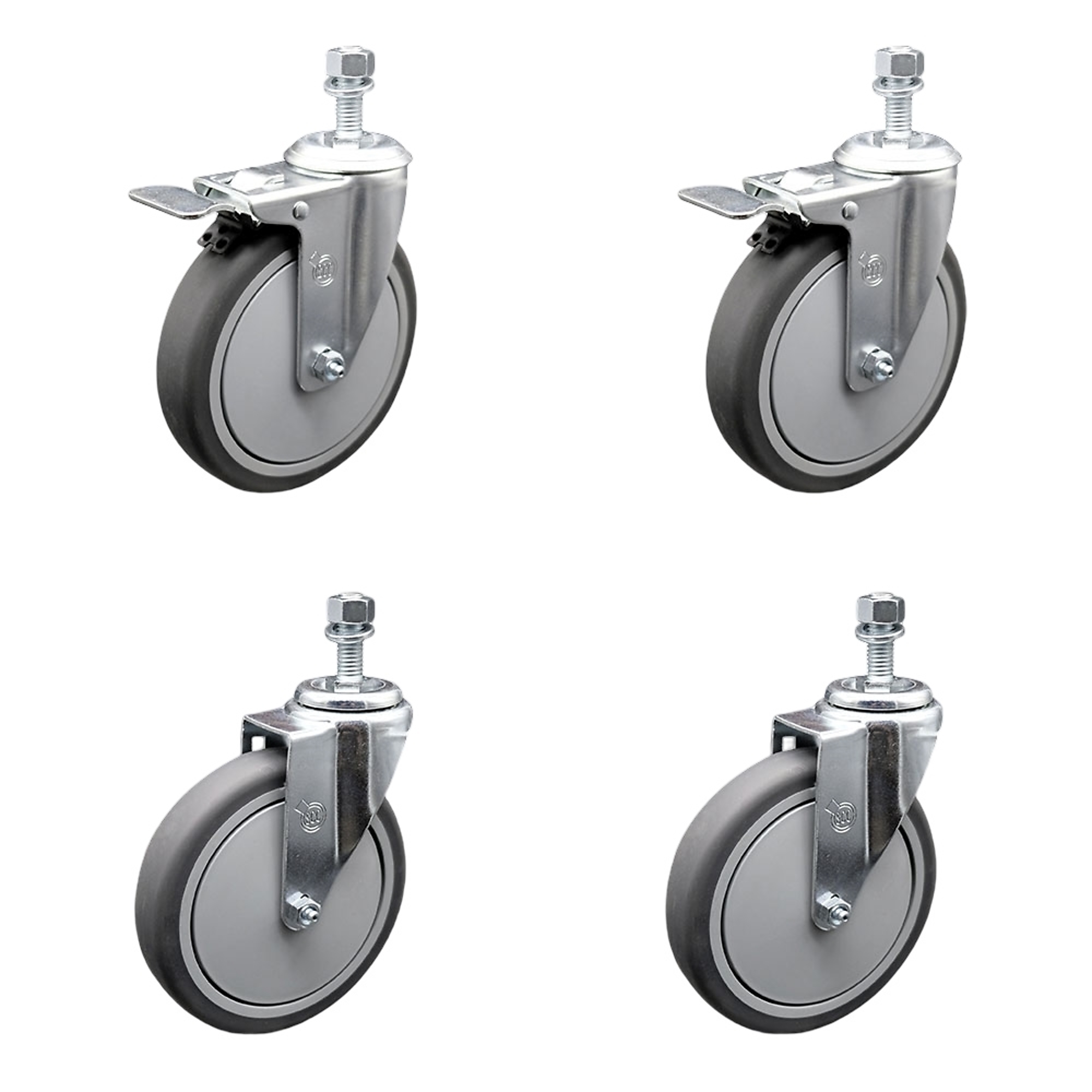 Service Caster, 6Inch x 1 1/4Inch Stem Casters, Wheel Diameter 6 in, Caster Type Swivel, Package (qty.) 4, Model SCC-TSTTL20S614-TPRB-121315-2-S-2