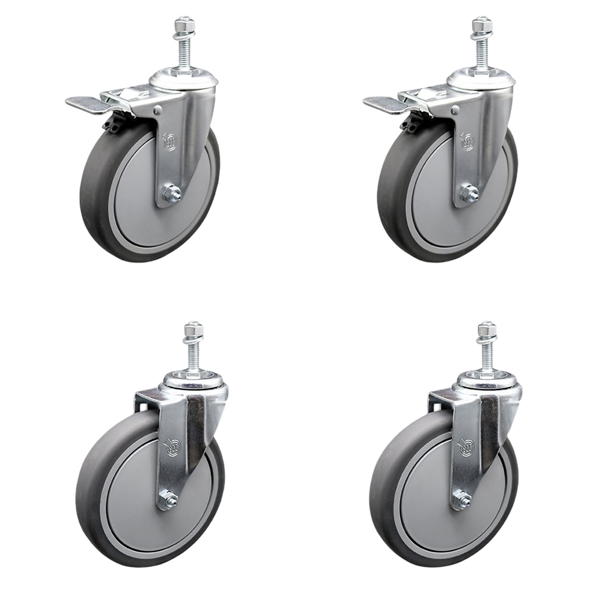 Service Caster, 6Inch x 1 1/4Inch Stem Casters, Wheel Diameter 6 in, Caster Type Swivel, Package (qty.) 4, Model SCC-TSTTL20S614-TPRB-M1015-2-S-2